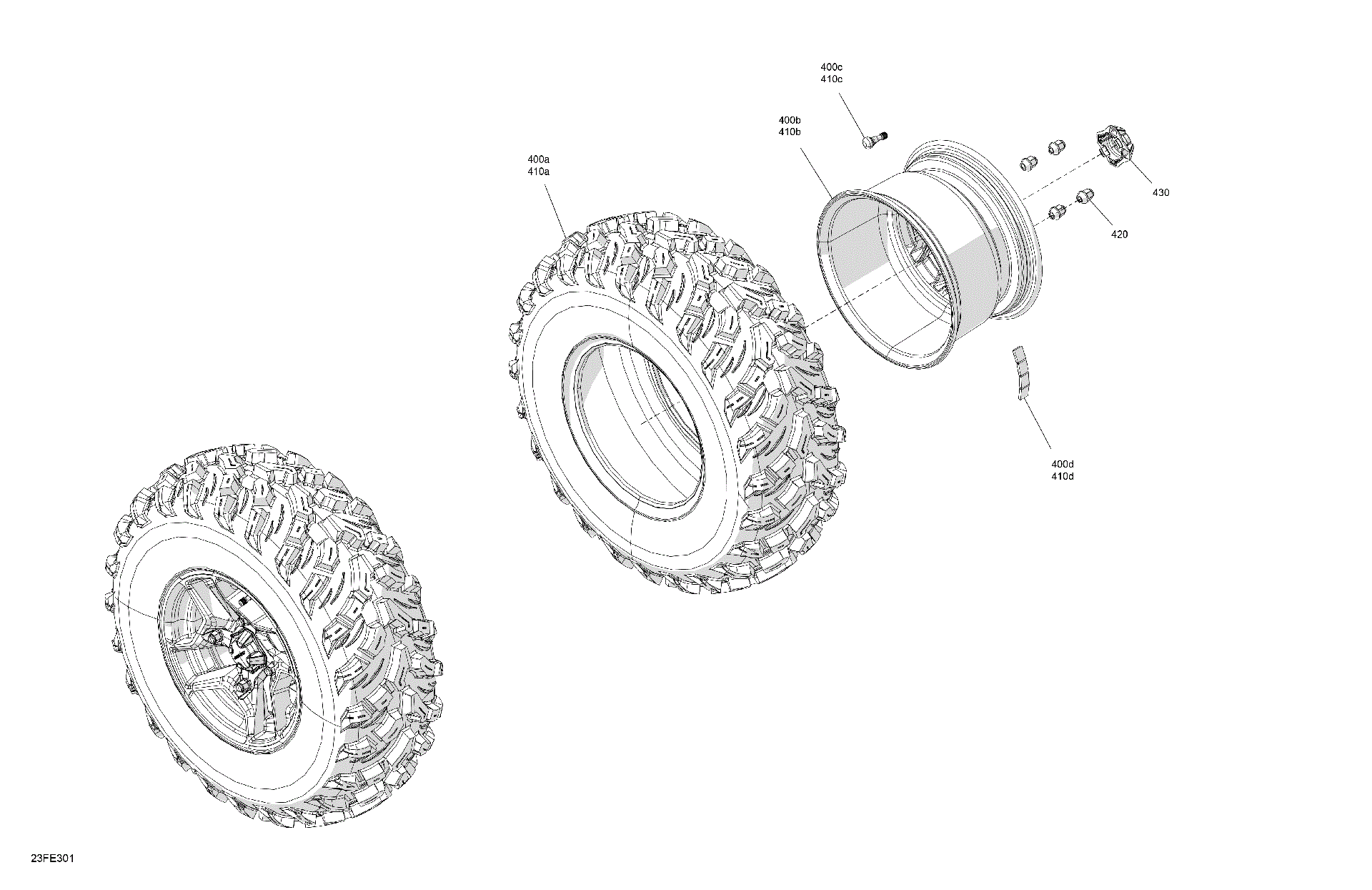 An Image of a Genuine Can-Am Parts Schematic Diagram showing the schematic - DRIVE - REAR WHEELS