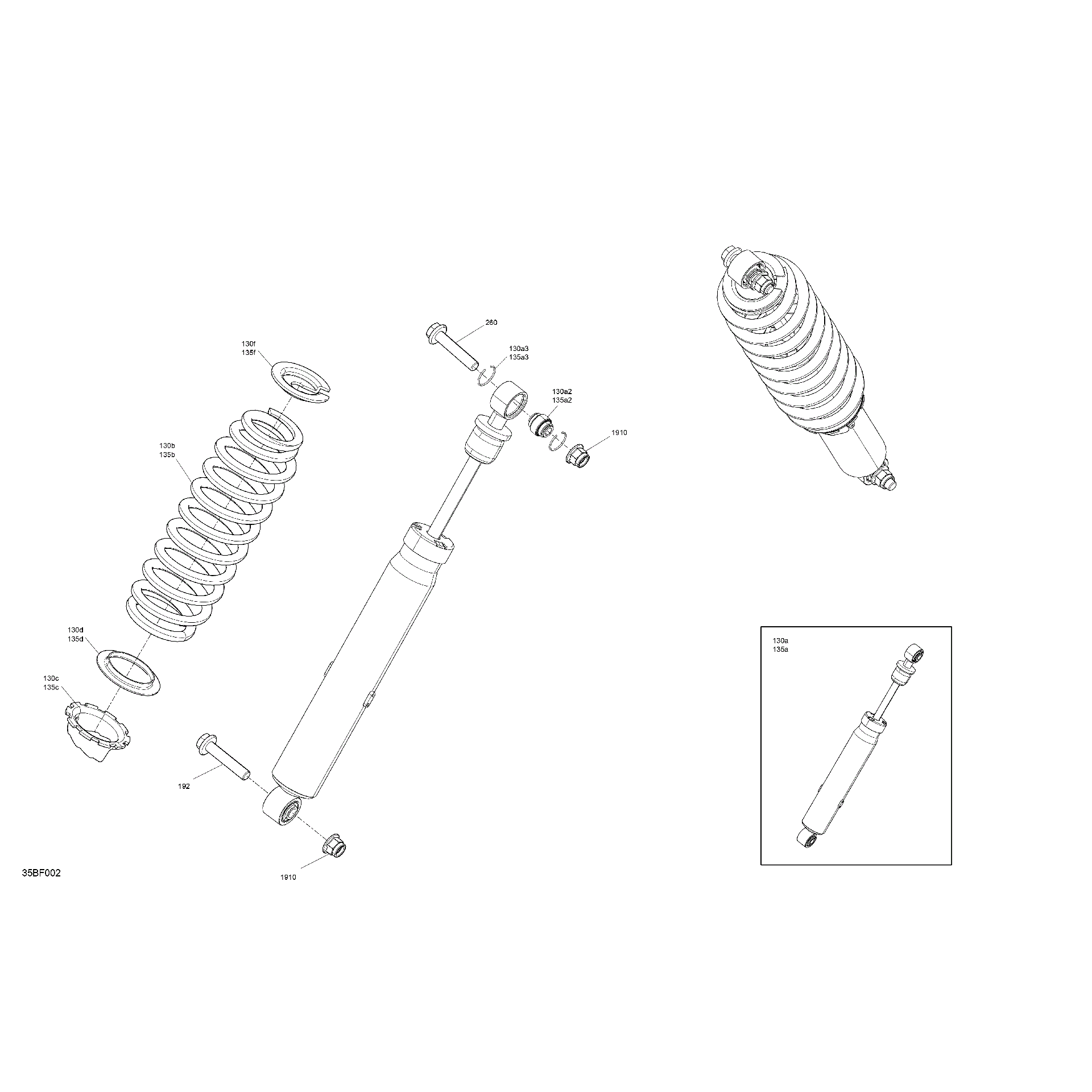 An Image of a Genuine Can-Am Parts Schematic Diagram showing the schematic - SUSPENSION - FRONT SHOCKS