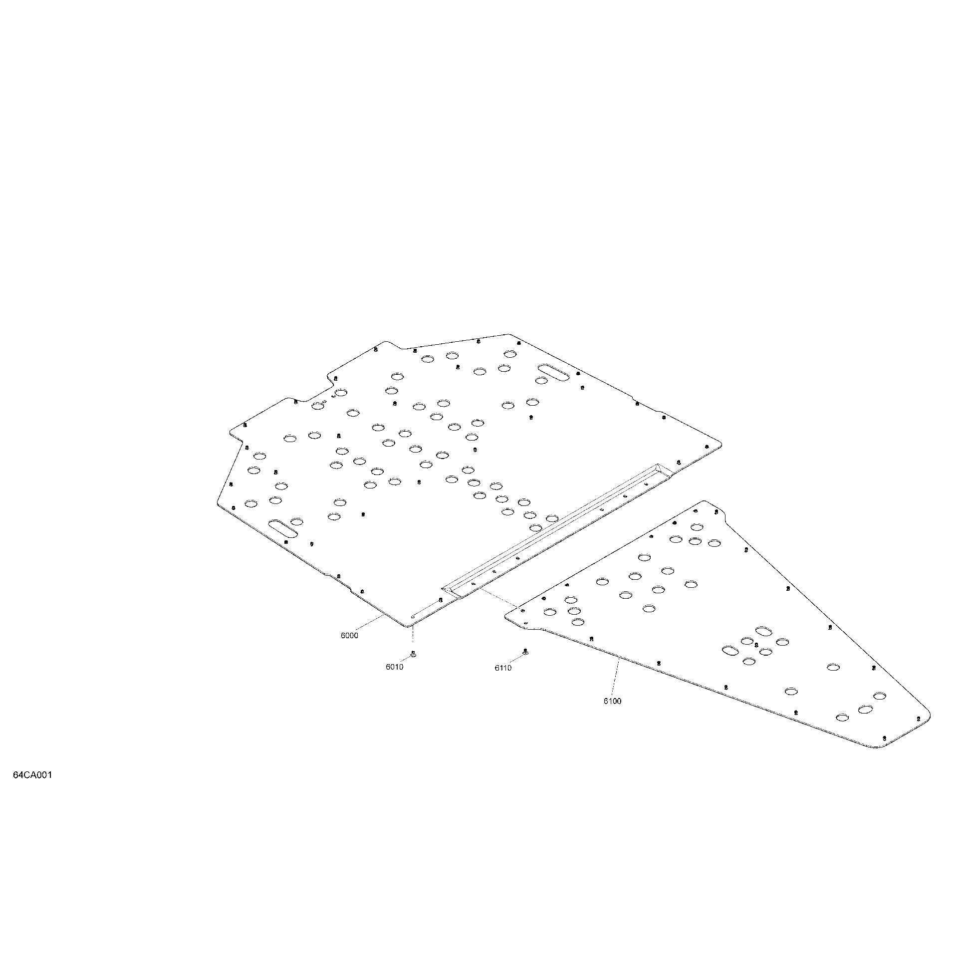 An Image of a Genuine Can-Am Parts Schematic Diagram showing the schematic - BODY - SKID PLATE