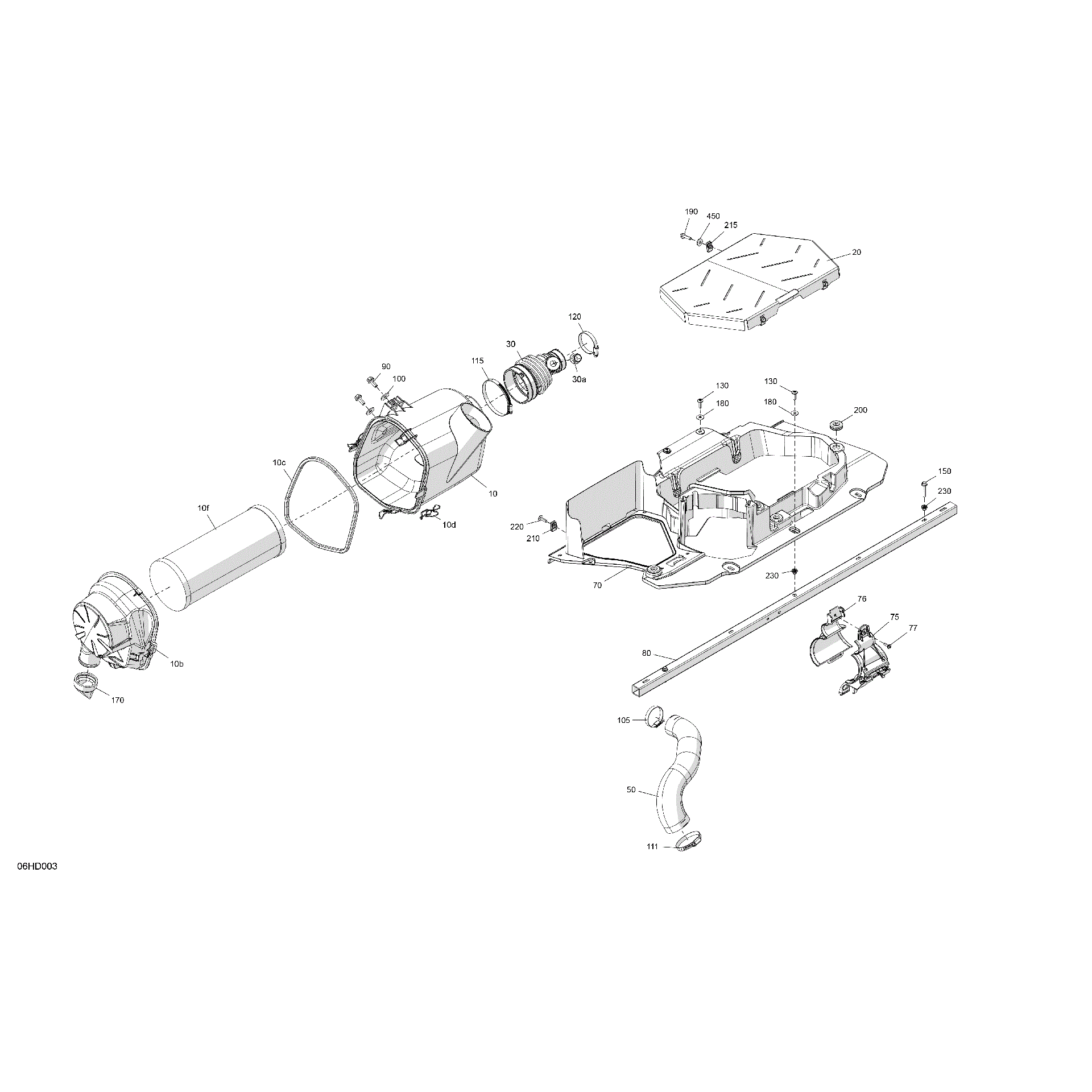 An Image of a Genuine Can-Am Parts Schematic Diagram showing the schematic - ENGINE - AIR INTAKE