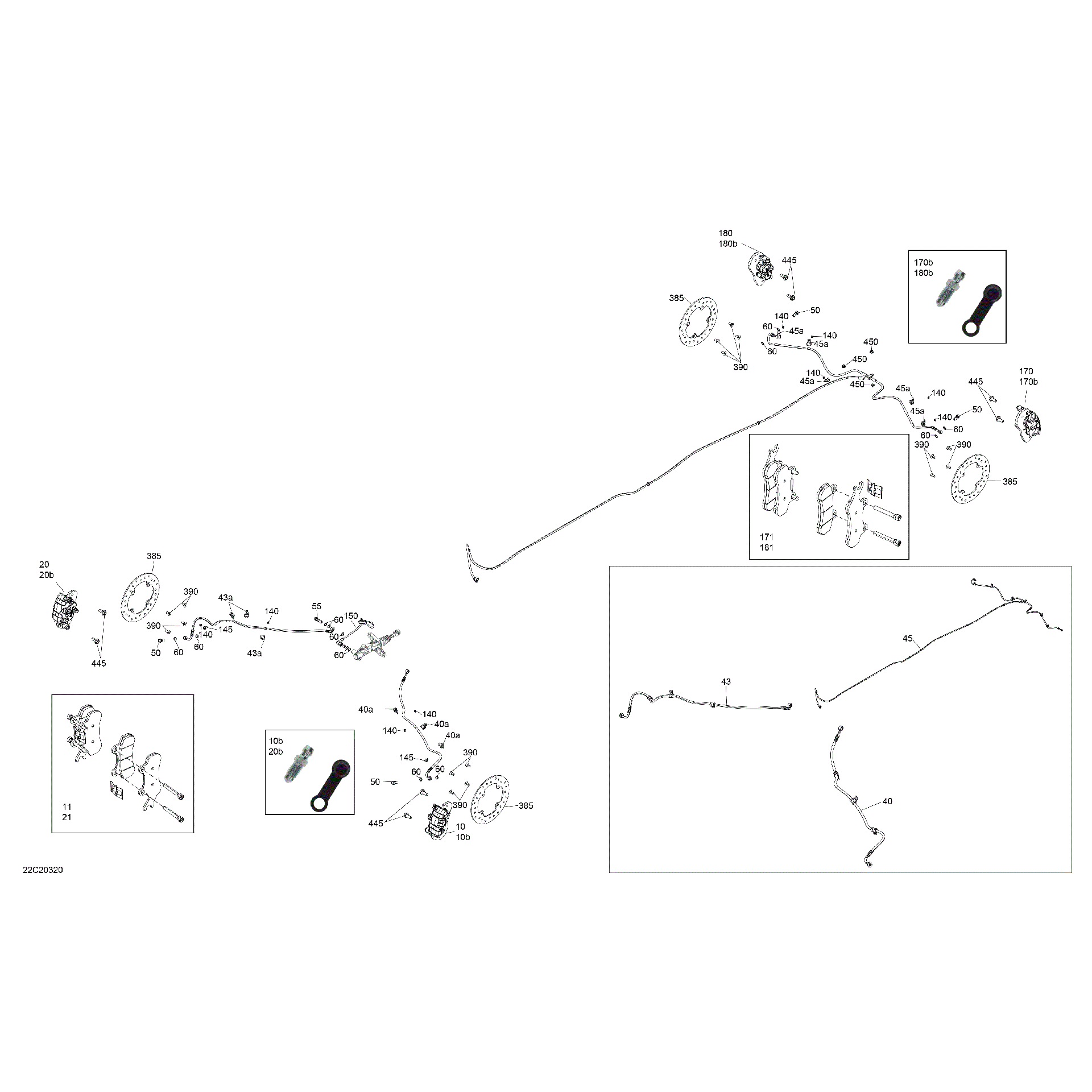 An Image of a Genuine Can-Am Parts Schematic Diagram showing the schematic - BRAKES - BRAKE LINE