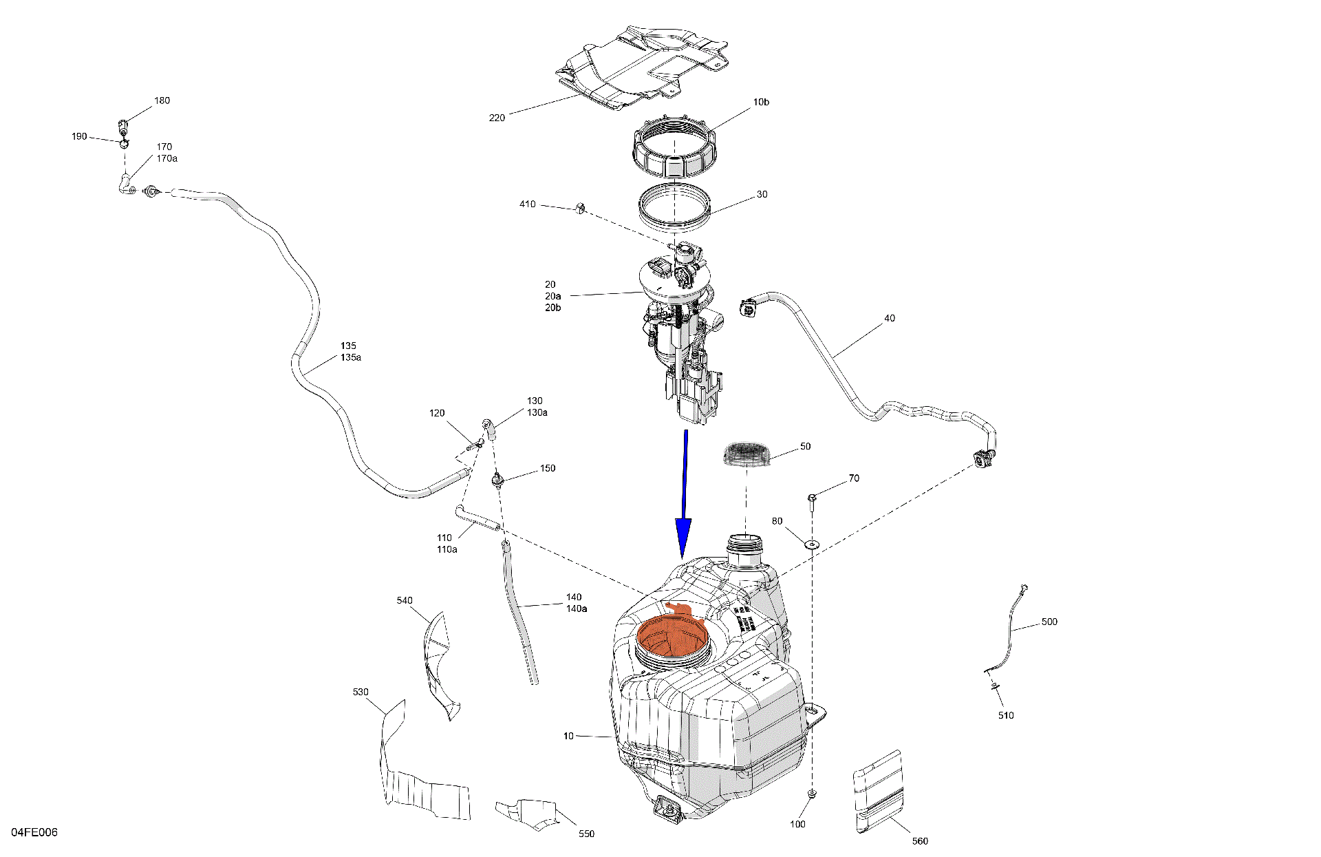 An Image of a Genuine Can-Am Parts Schematic Diagram showing the schematic - ENGINE - FUEL