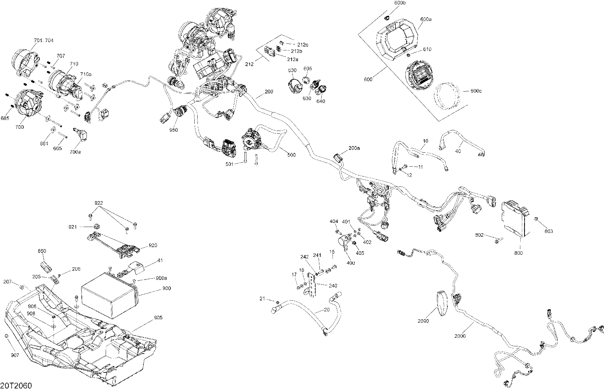 An Image of a Genuine Can-Am Parts Schematic Diagram showing the schematic - ELECTRICAL SYSTEM