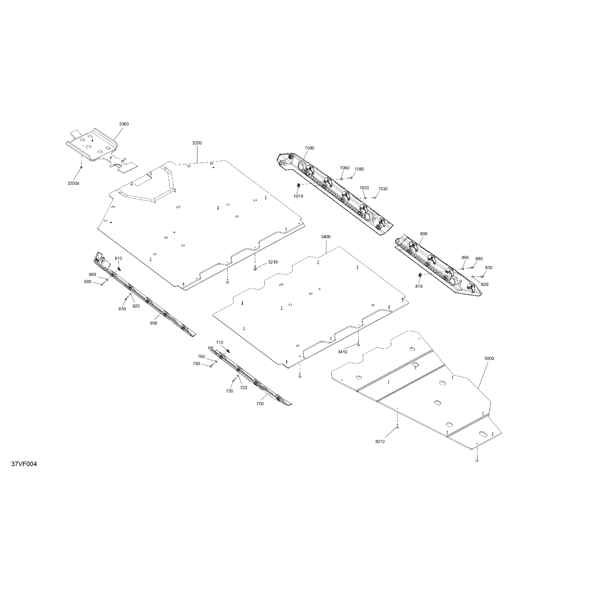 An Image of a Genuine Can-Am Parts Schematic Diagram showing the schematic - BODY - SKID PLATE