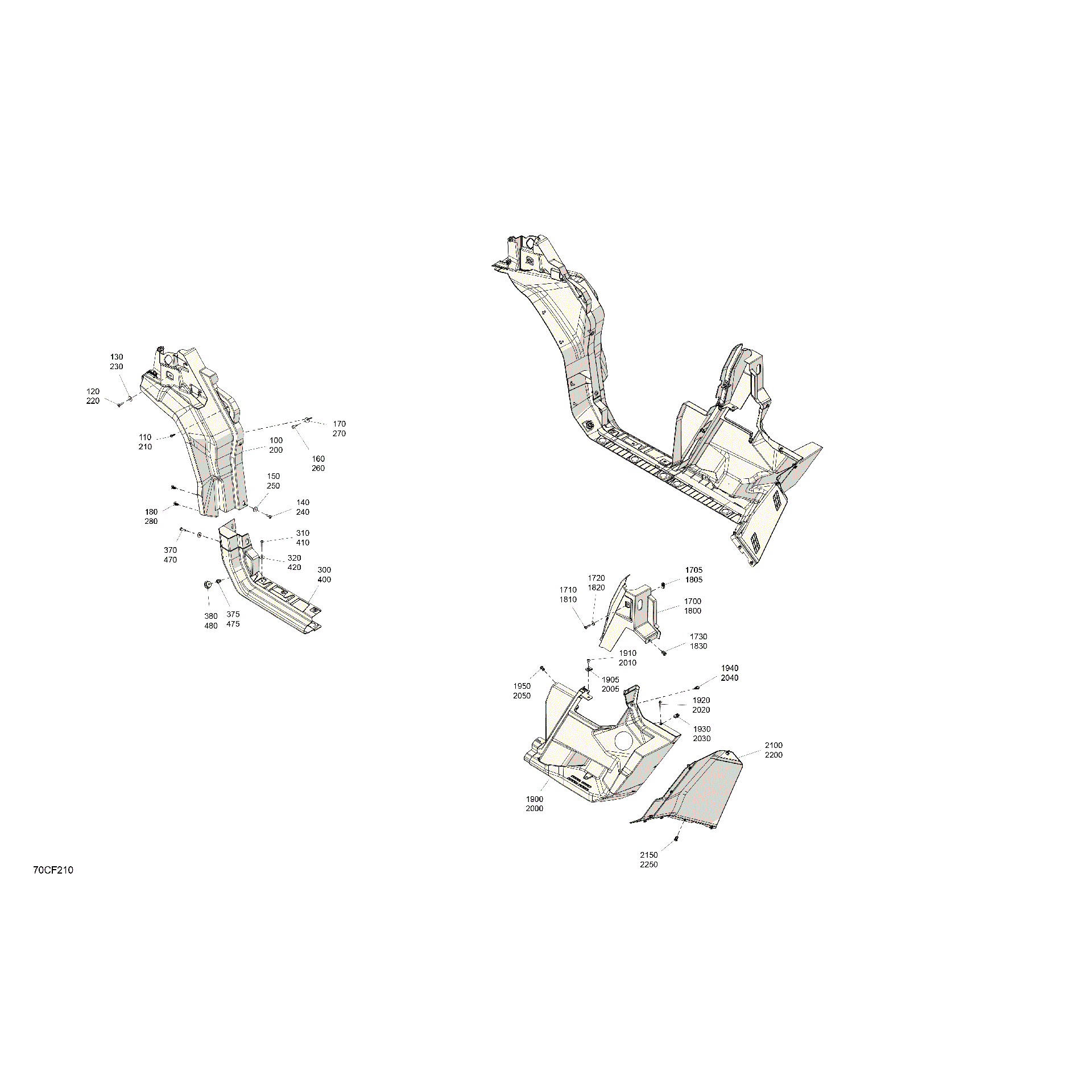 An Image of a Genuine Can-Am Parts Schematic Diagram showing the schematic - BODY - SYSTEM