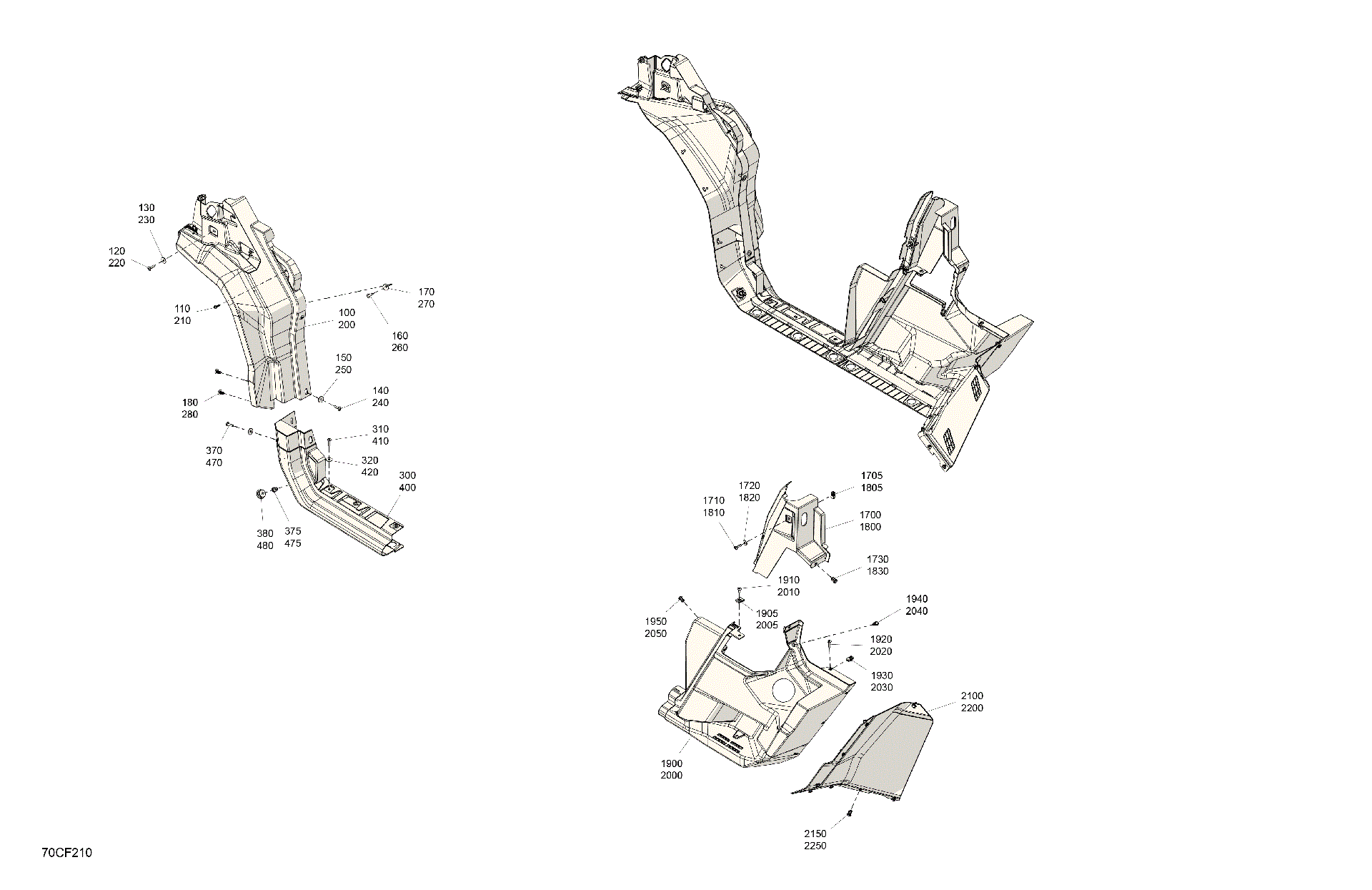 An Image of a Genuine Can-Am Parts Schematic Diagram showing the schematic - BODY - SYSTEM