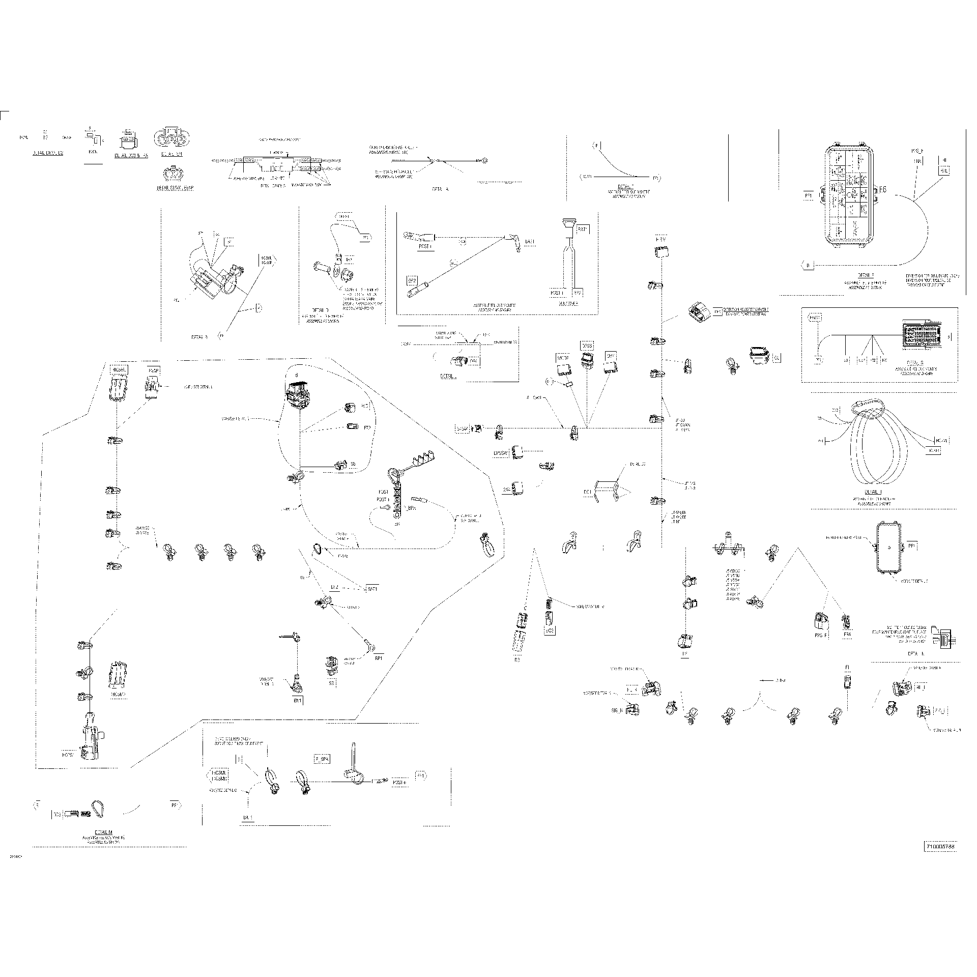 An Image of a Genuine Can-Am Parts Schematic Diagram showing the schematic - MAIN HARNESS - 710005788