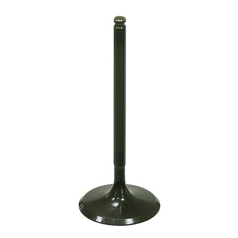 The Bronco Can-Am Outlander/Maverick/Renegade Intake Valve, a black metal post with a round flat base and knob on top, stands upright against a white background—crucial for optimal ATV engine performance.