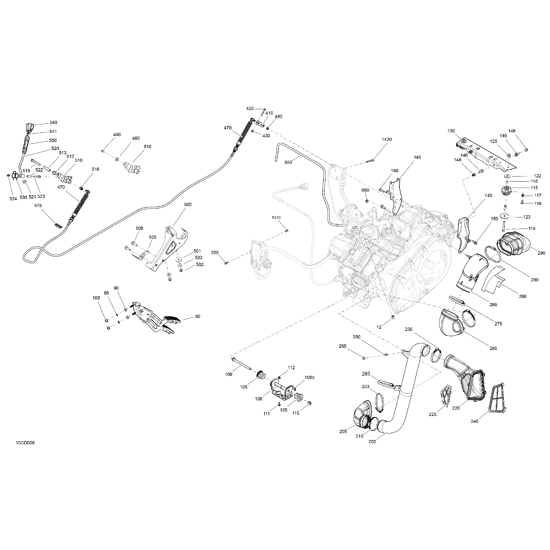 An Image of a Genuine Can-Am Parts Schematic Diagram showing the schematic - ENGINE - SYSTEM
