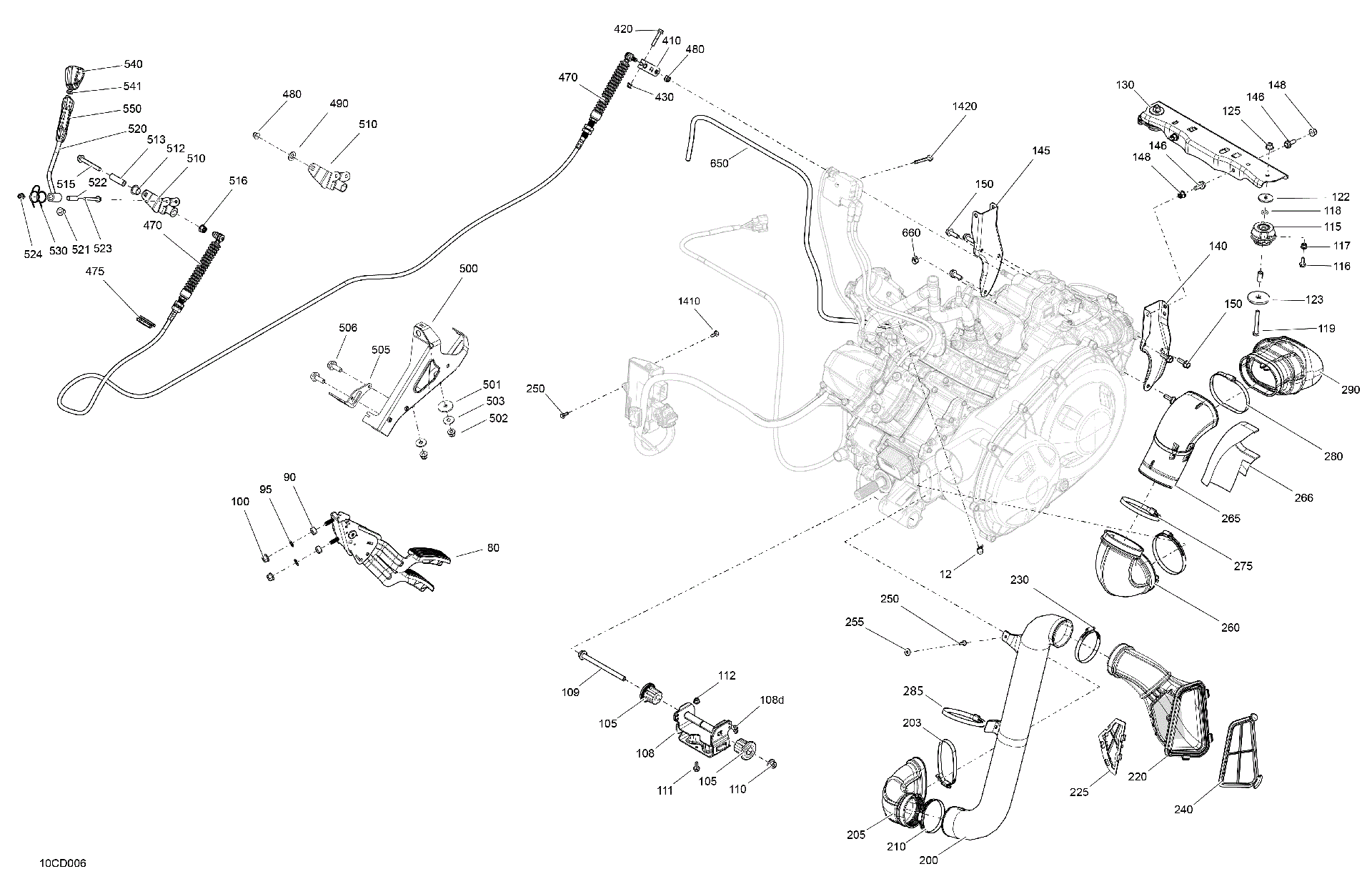 An Image of a Genuine Can-Am Parts Schematic Diagram showing the schematic - ENGINE - SYSTEM