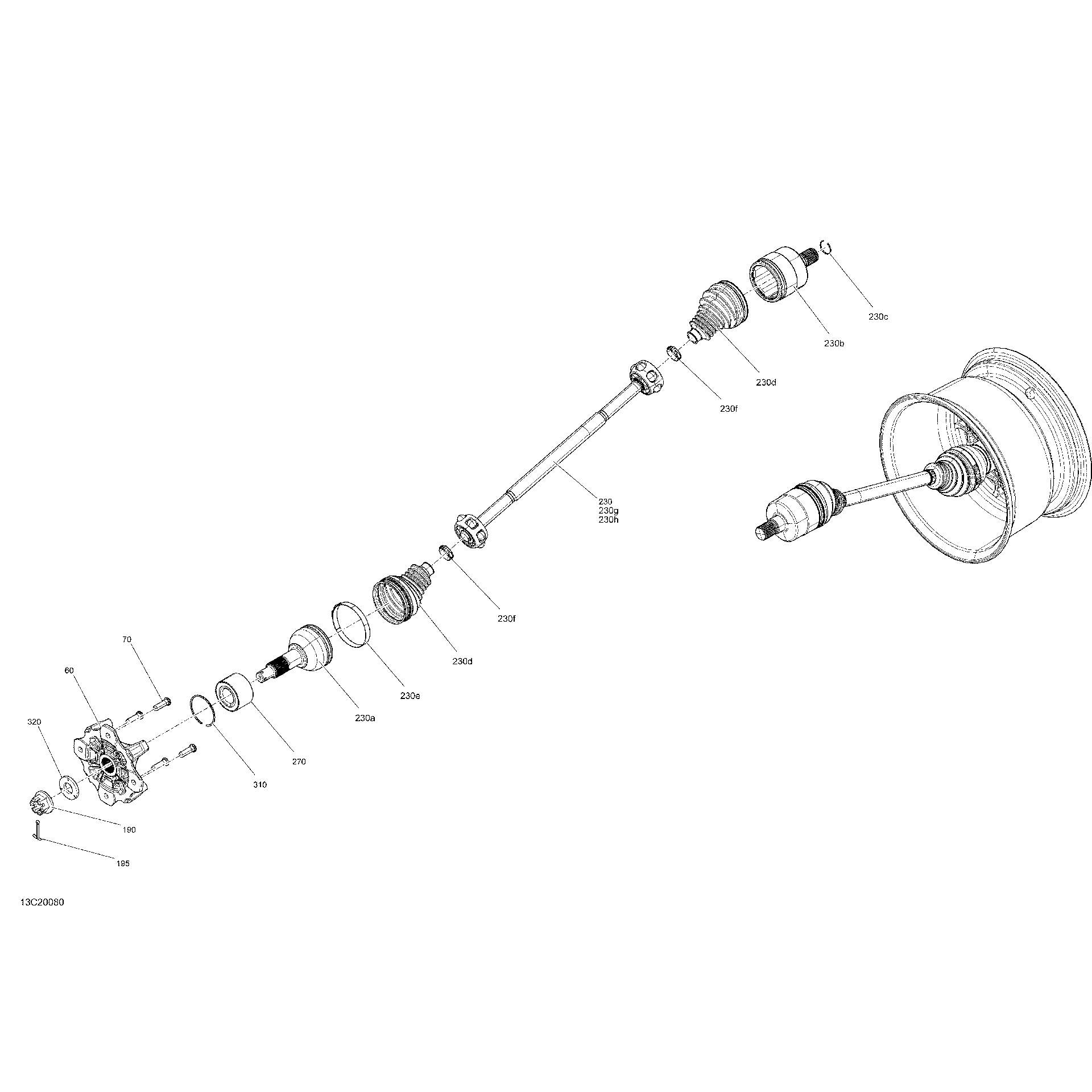 An Image of a Genuine Can-Am Parts Schematic Diagram showing the schematic - REAR DRIVE - COMMON PARTS