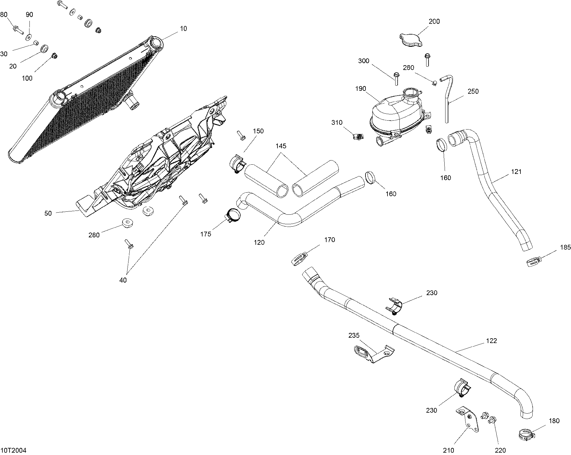 An Image of a Genuine Can-Am Parts Schematic Diagram showing the schematic - COOLING - SYSTEM