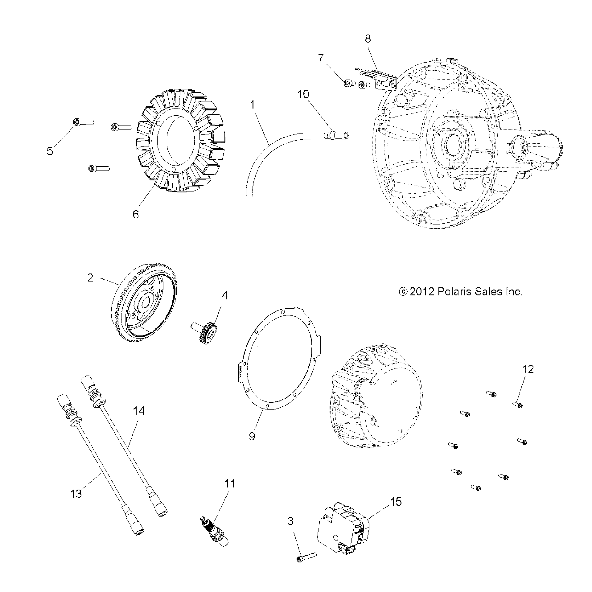 An Image of a Genuine Polaris Parts Schematic Diagram showing the schematic - ELECTRICAL: IGNITION SYSTEM - 2016 POLARIS SPORTSMAN 850 SP