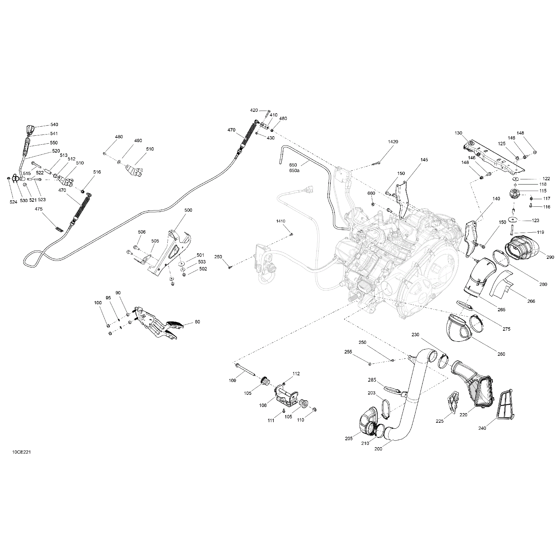 An Image of a Genuine Can-Am Parts Schematic Diagram showing the schematic - ENGINE - SYSTEM