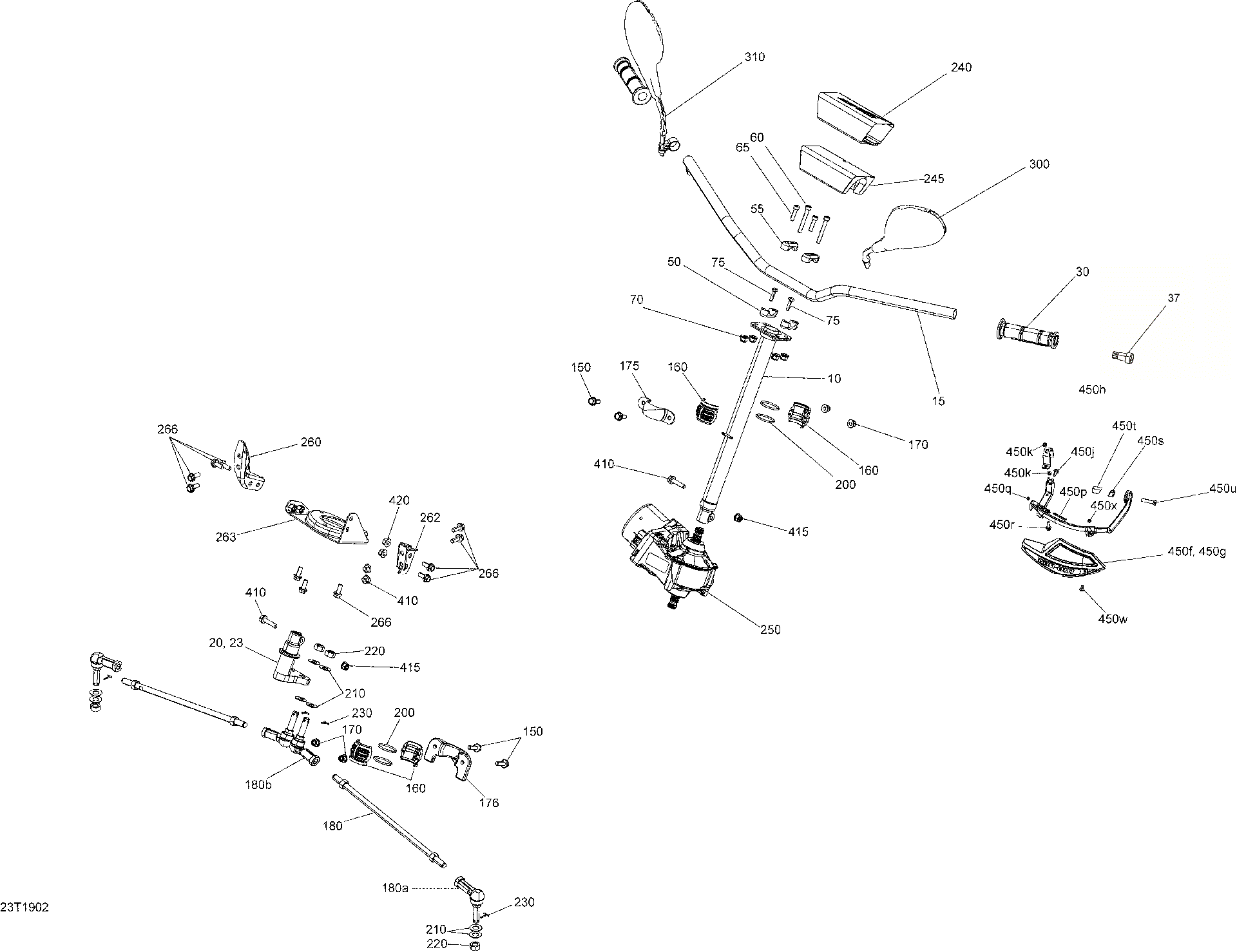 An Image of a Genuine Can-Am Parts Schematic Diagram showing the schematic - STEERING