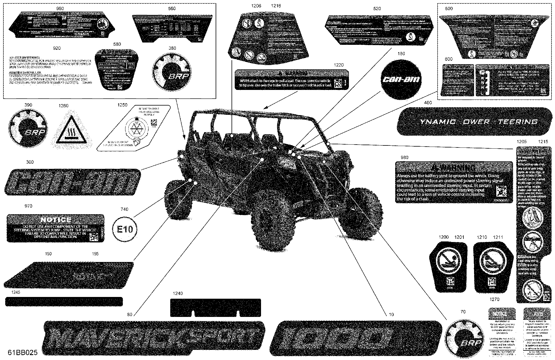 An Image of a Genuine Can-Am Parts Schematic Diagram showing the schematic - BODY - DECALS
