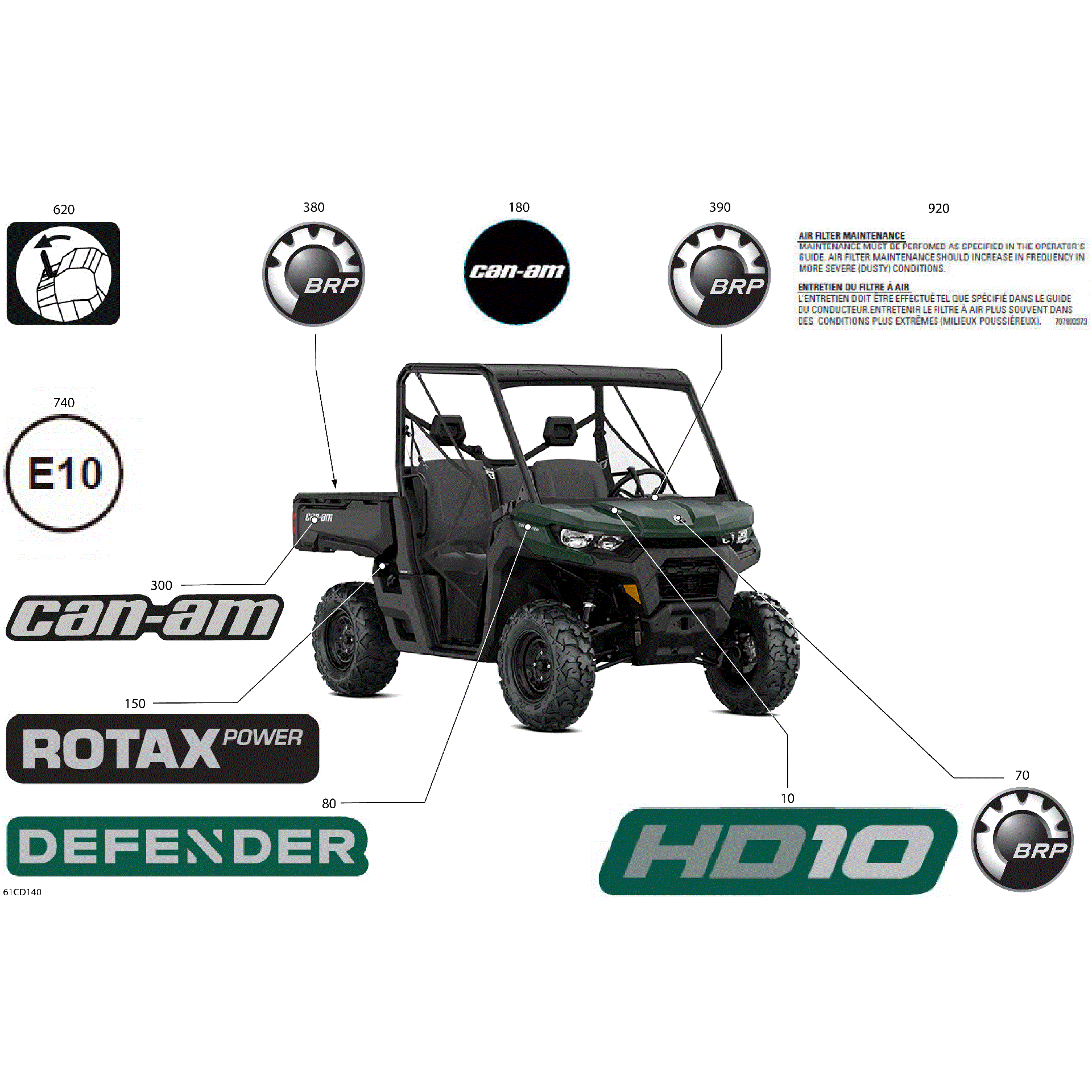An Image of a Genuine Can-Am Parts Schematic Diagram showing the schematic - BODY - DECALS