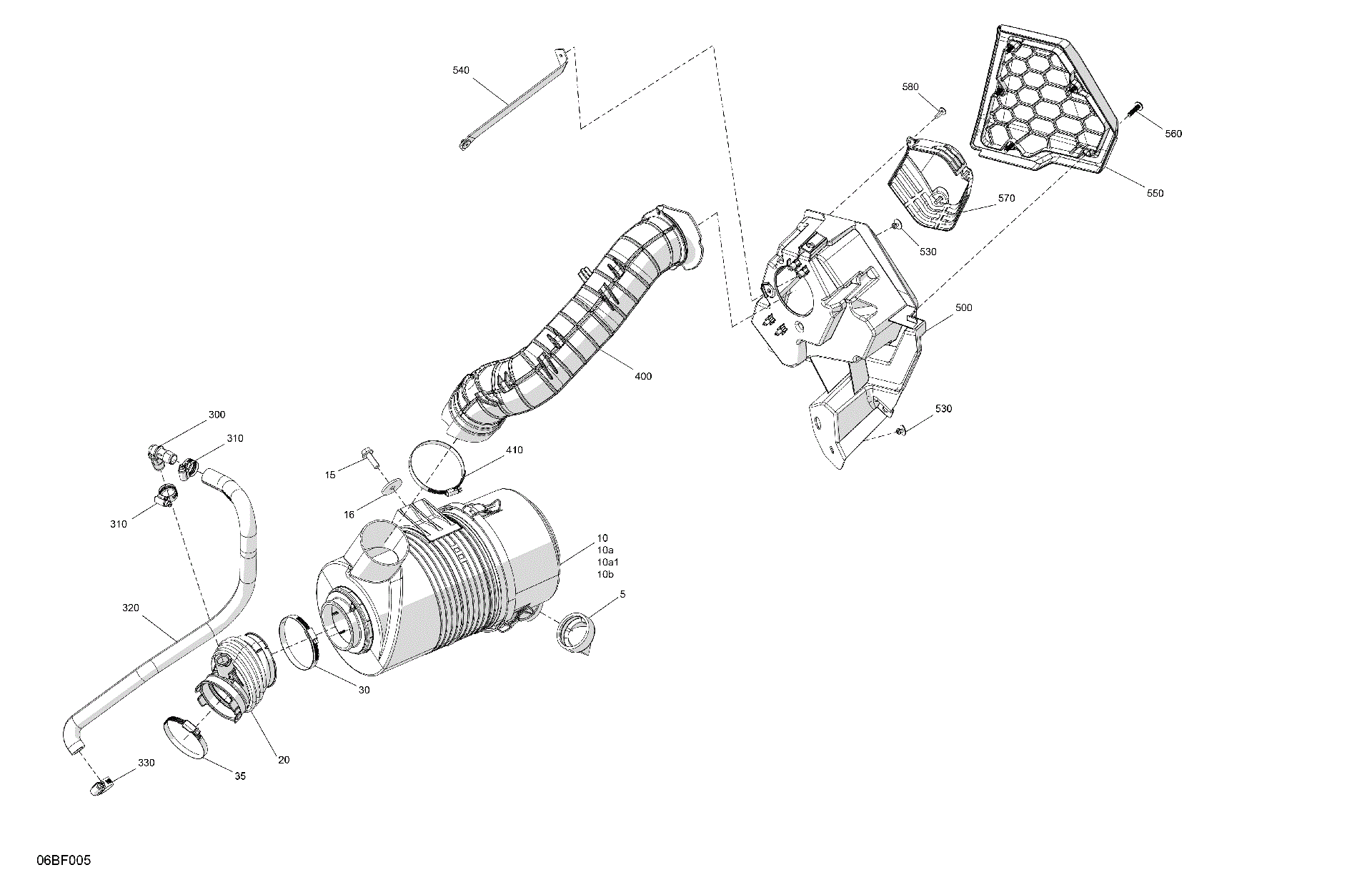 An Image of a Genuine Can-Am Parts Schematic Diagram showing the schematic - ENGINE - AIR INTAKE