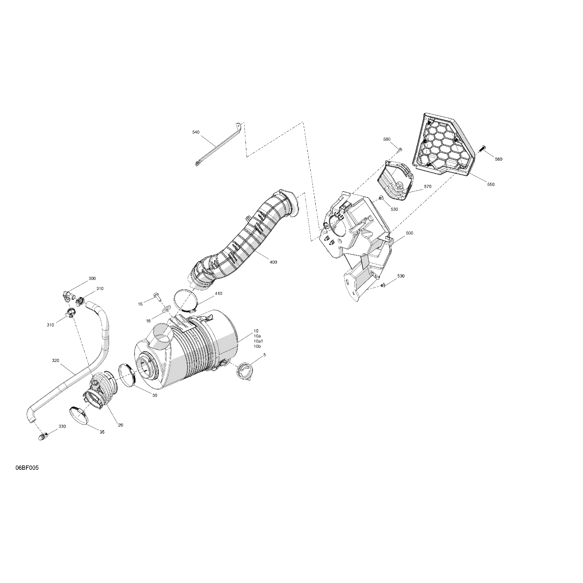 An Image of a Genuine Can-Am Parts Schematic Diagram showing the schematic - ENGINE - AIR INTAKE