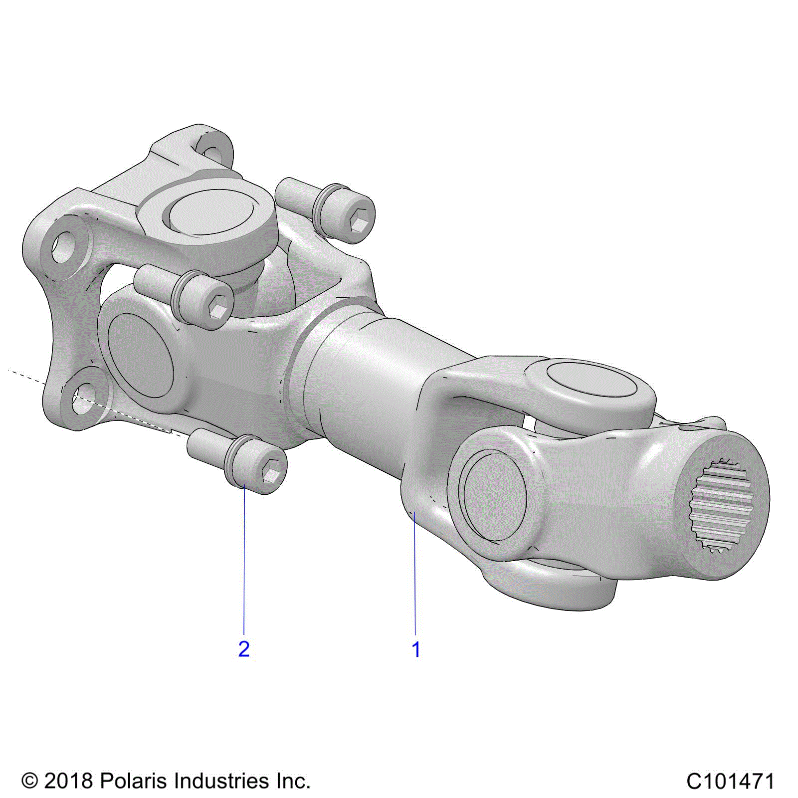 An Image of a Genuine Polaris Parts Schematic Diagram showing the schematic - DRIVE TRAIN: PROP SHAFT REAR - 2025 POLARIS SCRAMBLER XP 1000 55 LLP 49S
