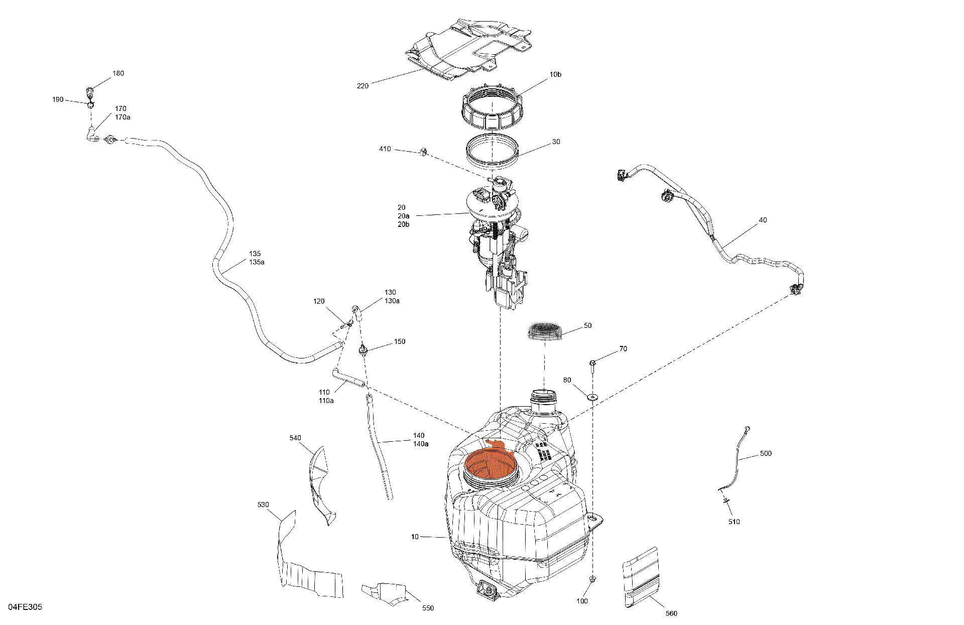 An Image of a Genuine Can-Am Parts Schematic Diagram showing the schematic - ENGINE - FUEL