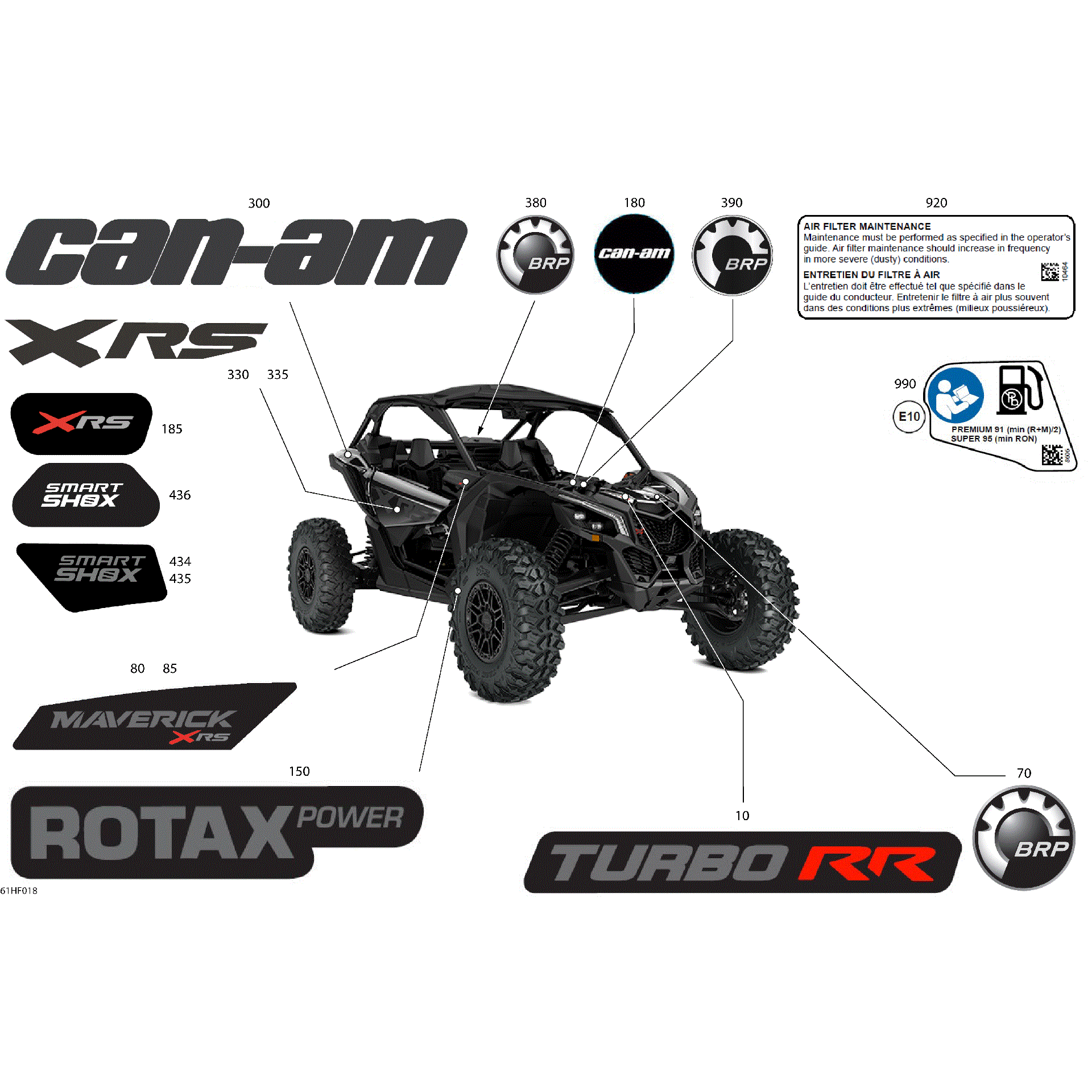 An Image of a Genuine Can-Am Parts Schematic Diagram showing the schematic - BODY - DECALS