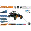BODY - DECALS - 2025 CAN AM MAVERICK MAX TURBO RR RS 72 INCH - SCANDI BLUE - 72" WIDTH CALI