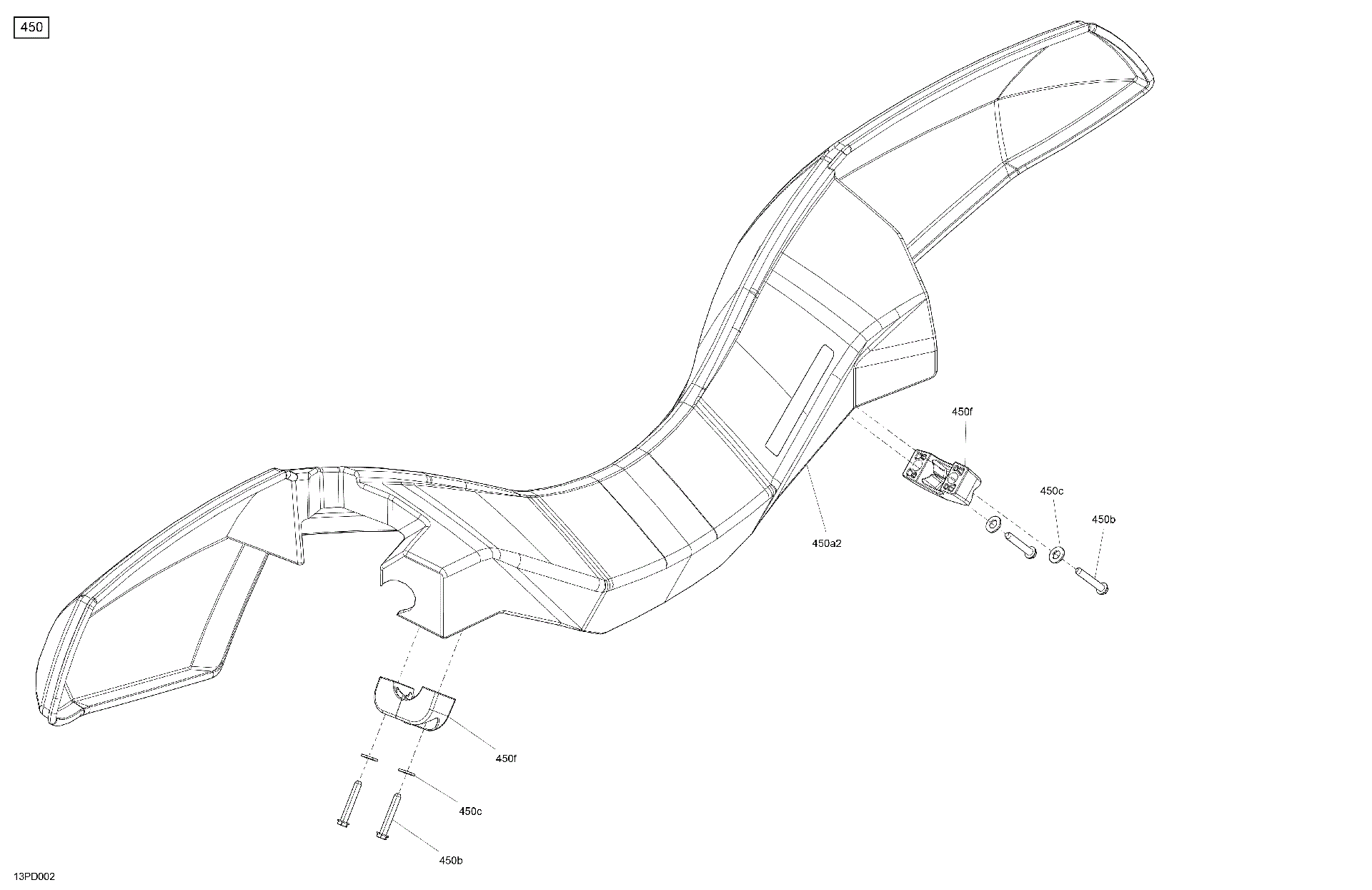 An Image of a Genuine Can-Am Parts Schematic Diagram showing the schematic - MECHANIC - AIR DEFLECTOR