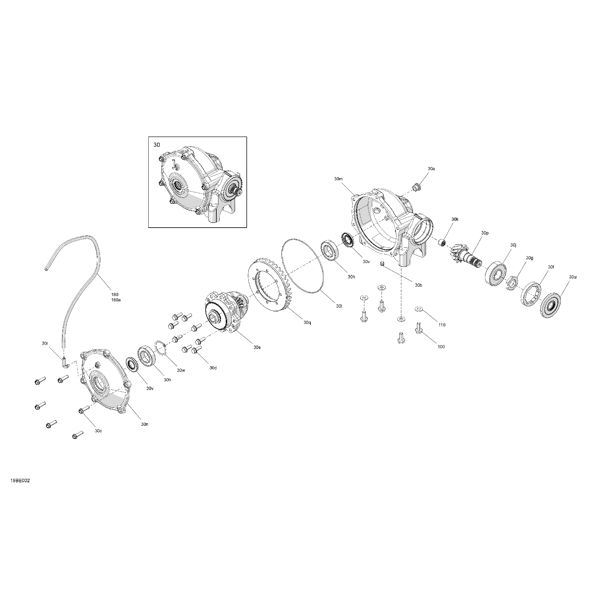 An Image of a Genuine Can-Am Parts Schematic Diagram showing the schematic - DRIVE - FRONT - DIFFERENTIAL PARTS