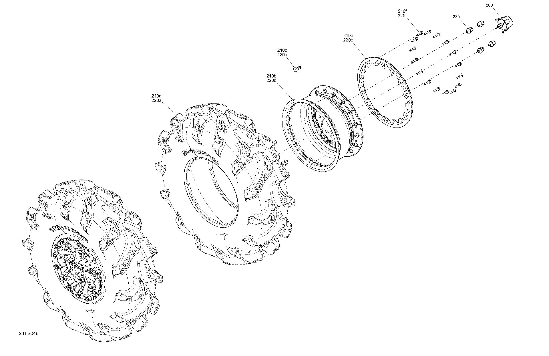 An Image of a Genuine Can-Am Parts Schematic Diagram showing the schematic - DRIVE - FRONT WHEELS