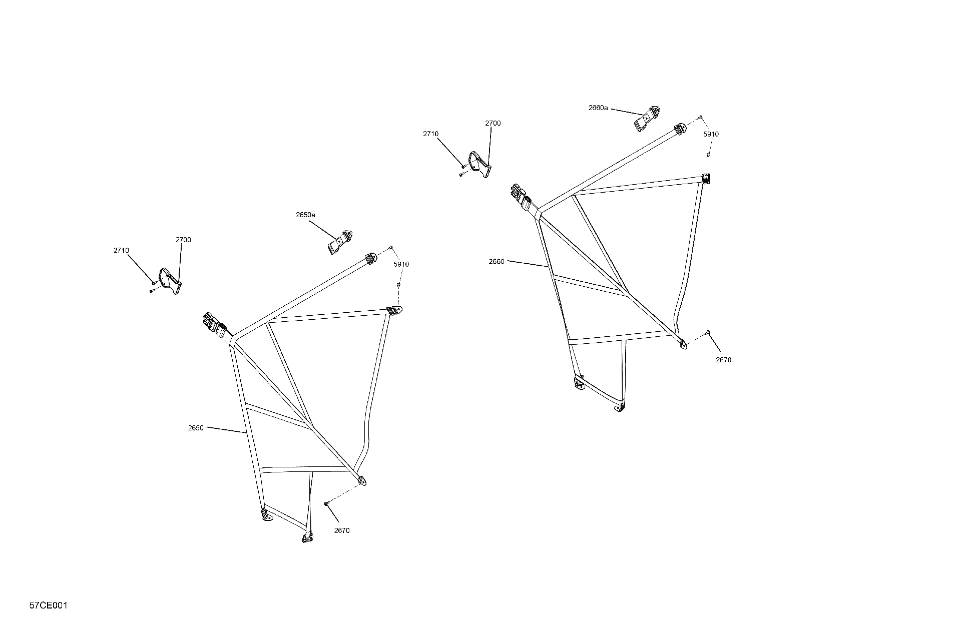 An Image of a Genuine Can-Am Parts Schematic Diagram showing the schematic - CAB INTERIOR - SAFETY NET
