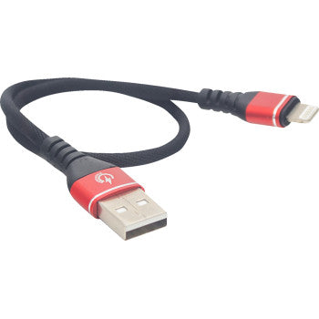 Male USB to Male Lightning Cable Phone Charger 12" Black Gray by Ridepower