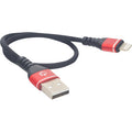 Male USB to Male Lightning Cable Phone Charger 12" Black Gray by Ridepower