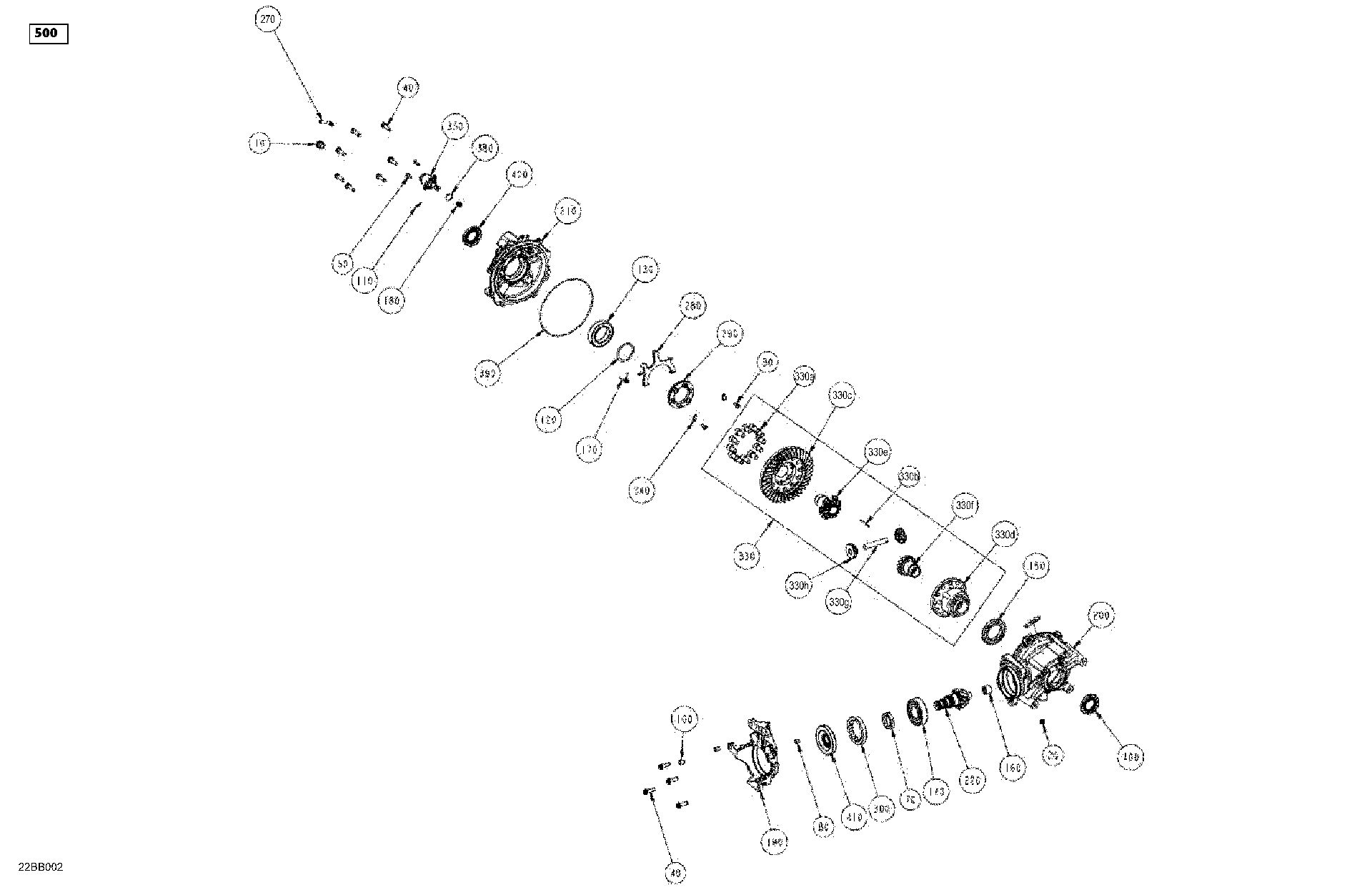 An Image of a Genuine Can-Am Parts Schematic Diagram showing the schematic - DRIVE - FINAL DRIVE UNIT