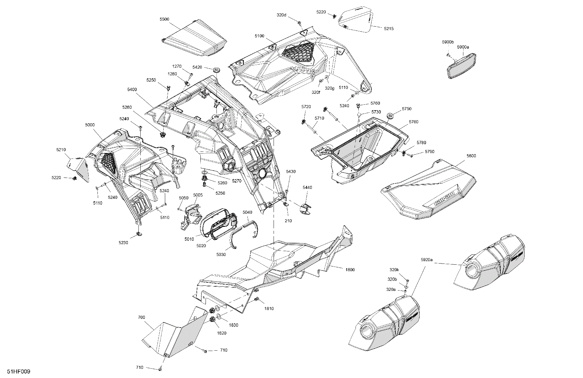 An Image of a Genuine Can-Am Parts Schematic Diagram showing the schematic - CAB INTERIOR - DASHBOARD
