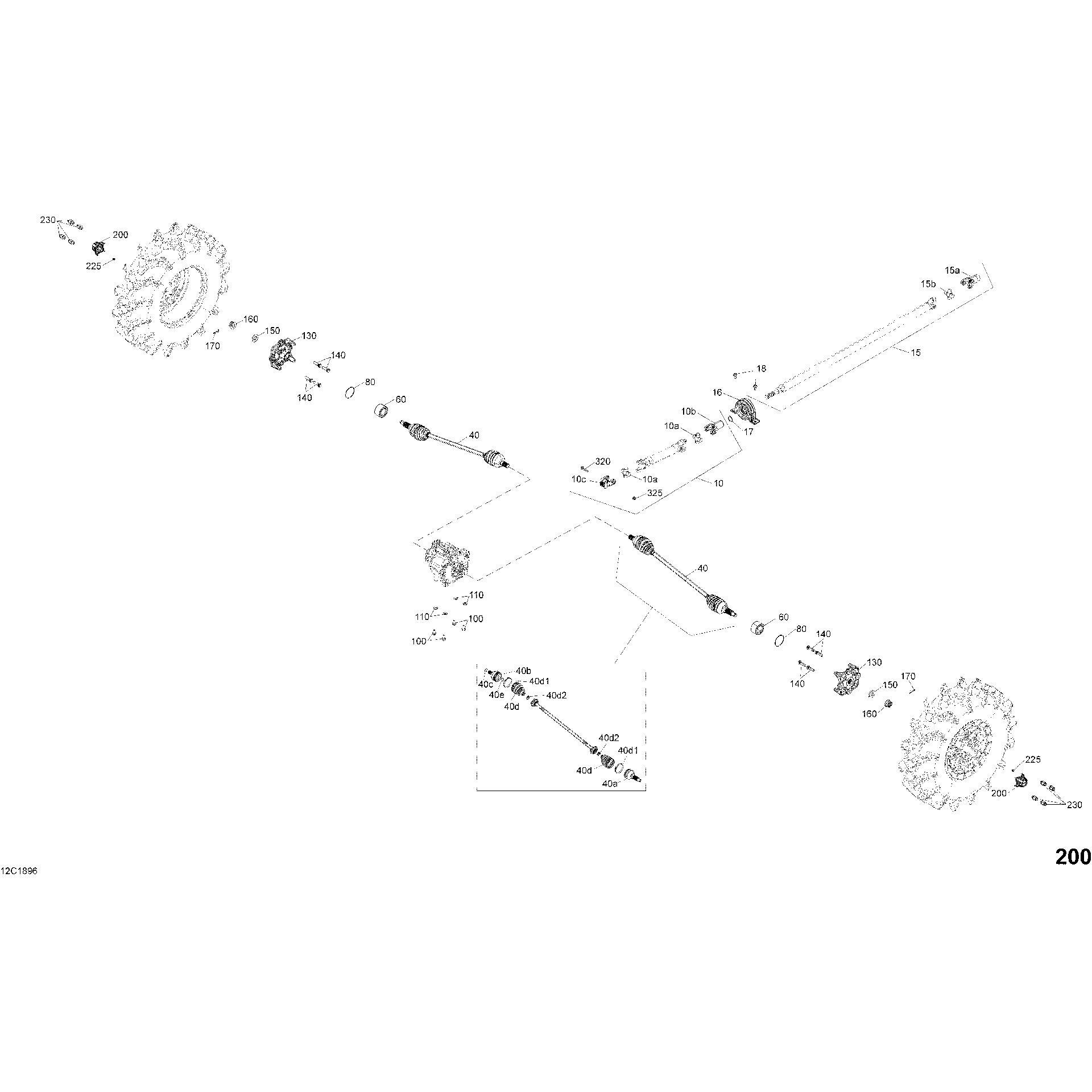 An Image of a Genuine Can-Am Parts Schematic Diagram showing the schematic - FRONT DRIVE - MAIN PARTS - TURBO - X RC