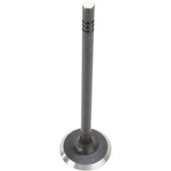 The Polaris Exhaust Valve 30.00 mm Standard by Kibblewhite is a metal valve with a flat, circular base and grooved cylindrical stem, made from EV8 stainless steel for superior corrosion resistance.