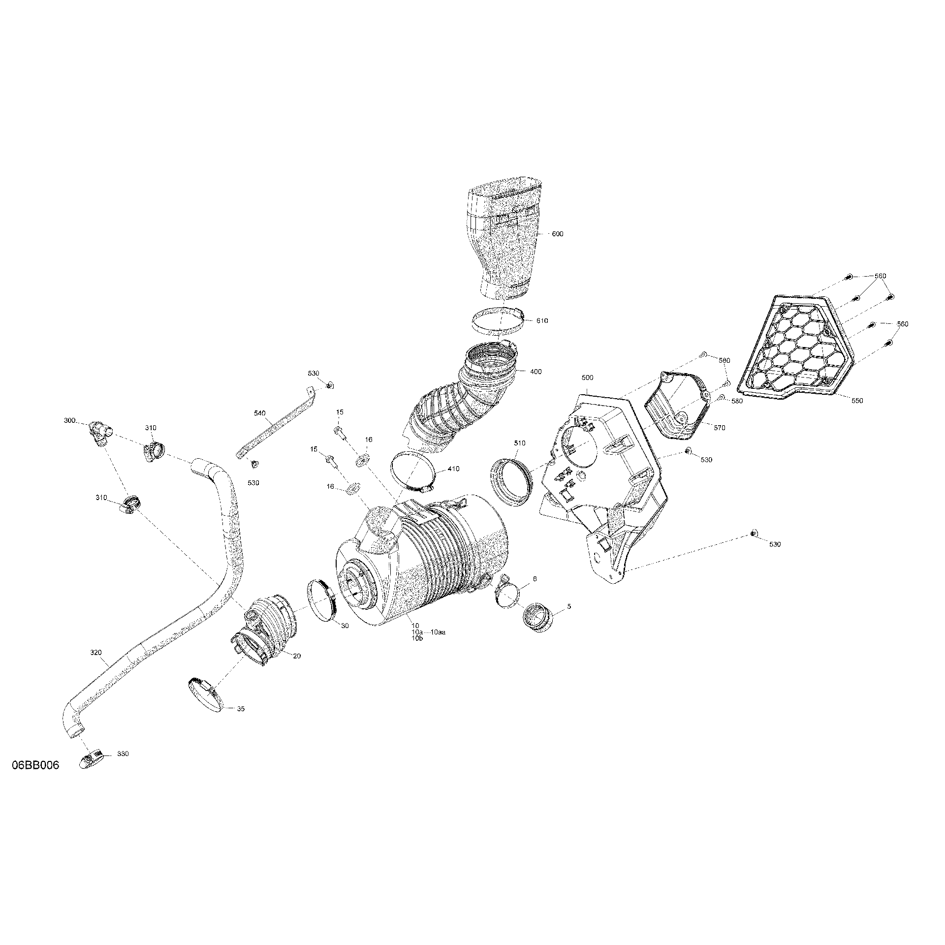 An Image of a Genuine Can-Am Parts Schematic Diagram showing the schematic - ENGINE - AIR INTAKE
