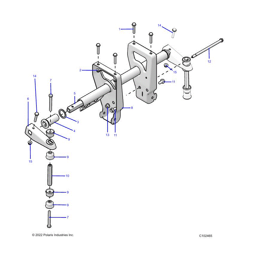An Image of a Genuine Polaris Parts Schematic Diagram showing the schematic - SUSPENSION: TORSION BAR - 2023 POLARIS SPORTSMAN 570 EPS EBS TRAIL 49S