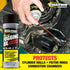 A hand sprays Star Tron Fogging Oil into an engine with a red straw nozzle, perfect for winterizing motorcycle engines. The can warns it lubricates and protects cylinder walls, piston rings, and chambers against rust during storage.