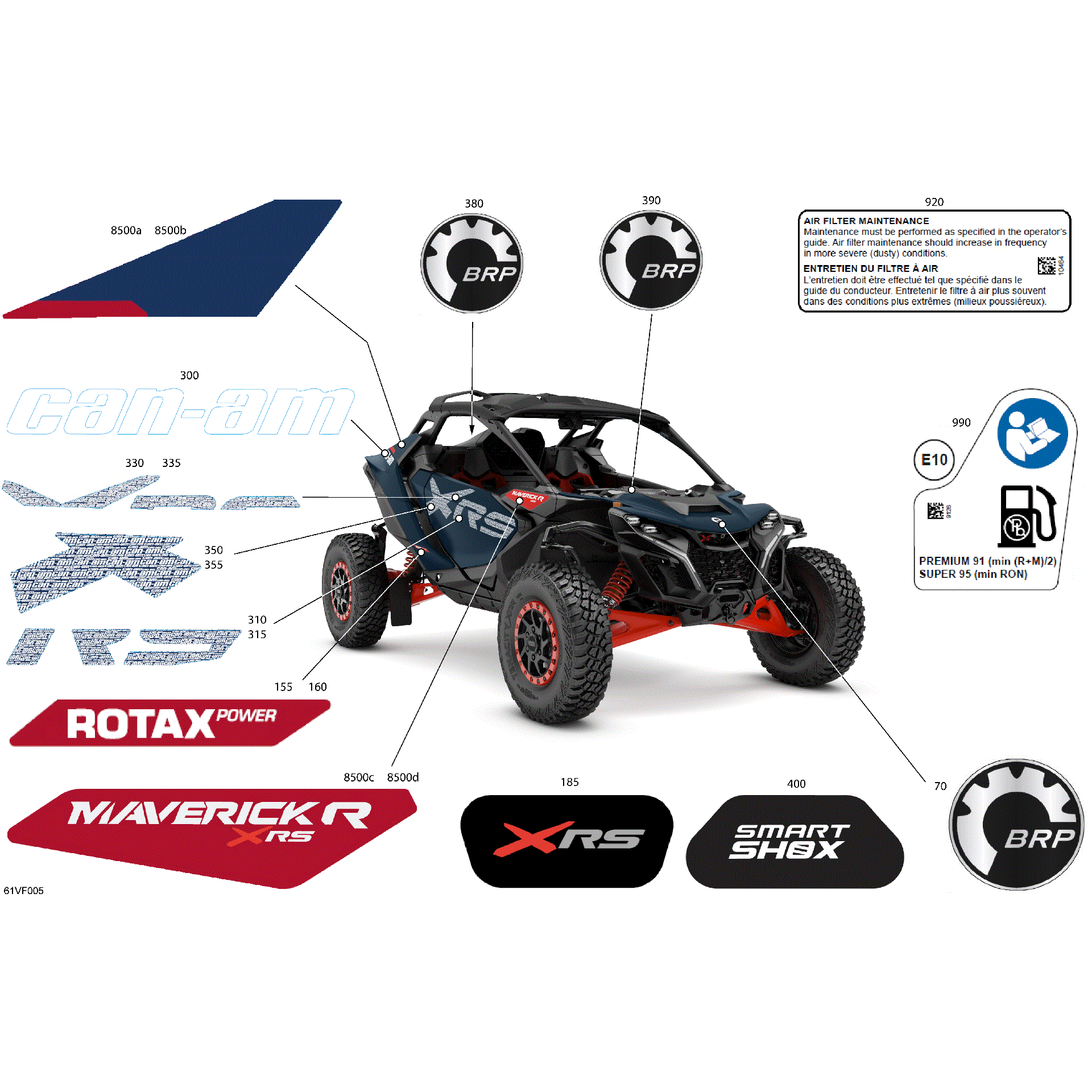 An Image of a Genuine Can-Am Parts Schematic Diagram showing the schematic - BODY - DECALS
