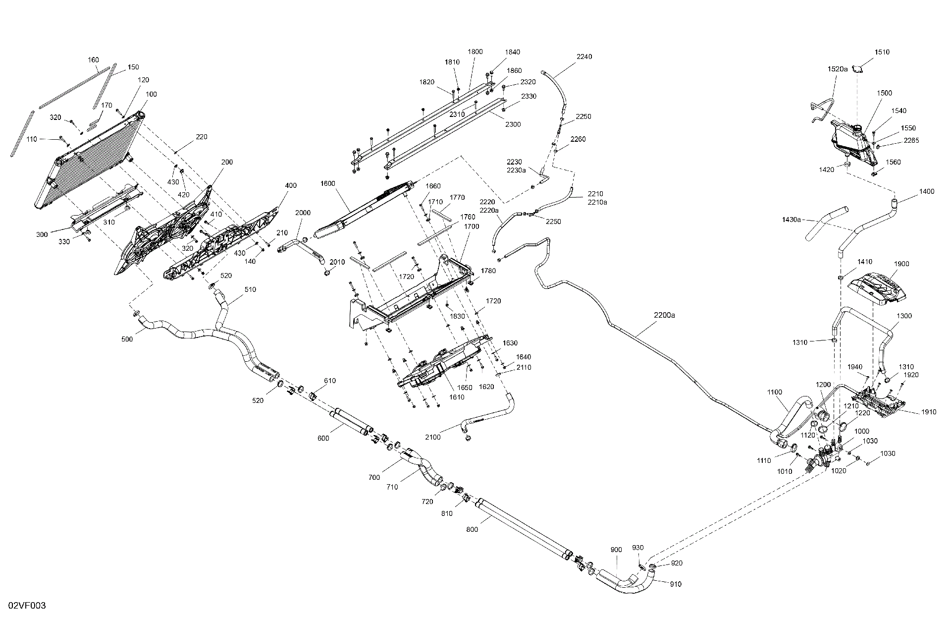 An Image of a Genuine Can-Am Parts Schematic Diagram showing the schematic - ENGINE - COOLING