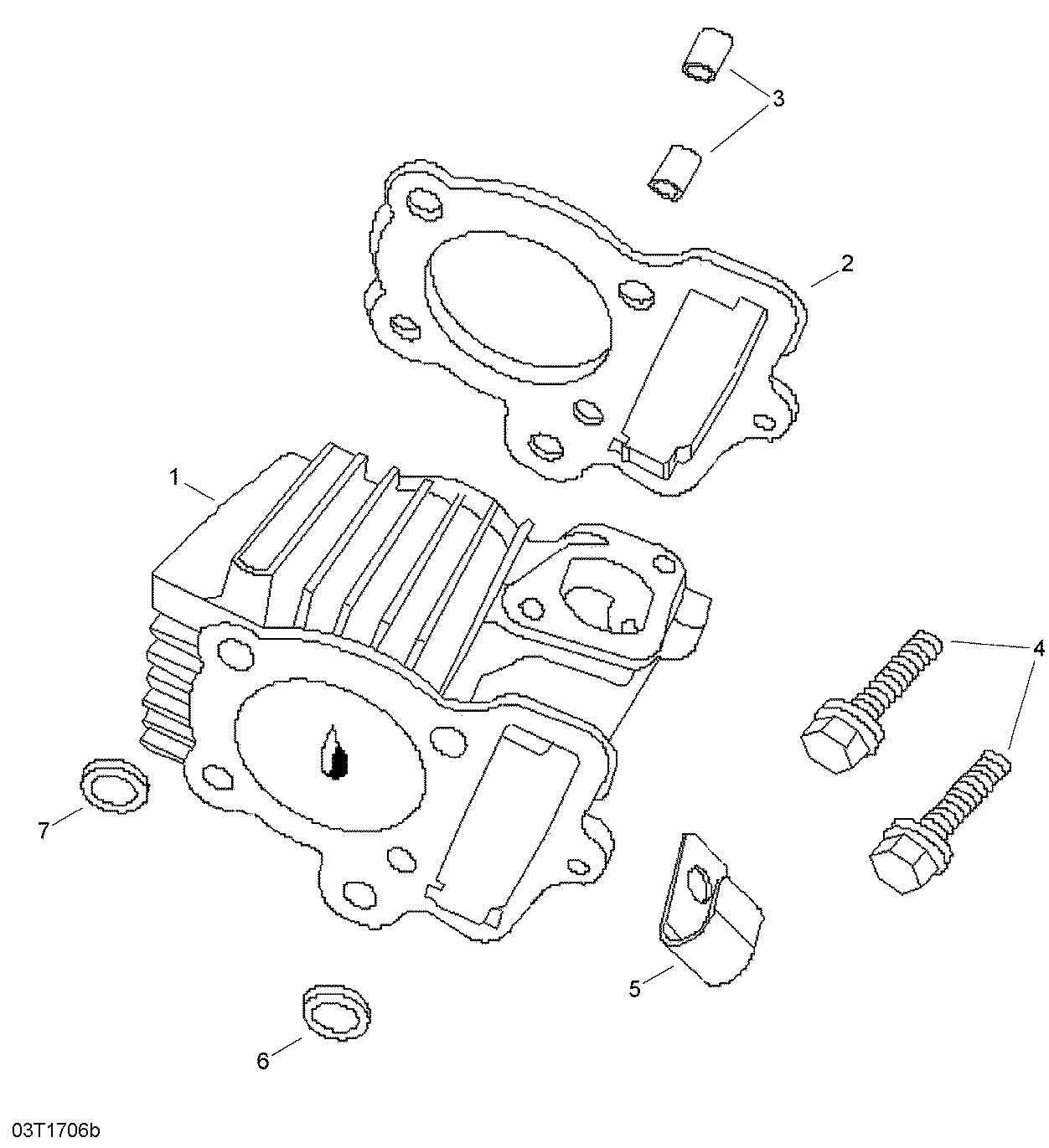 An Image of a Genuine Can-Am Parts Schematic Diagram showing the schematic - CYLINDER