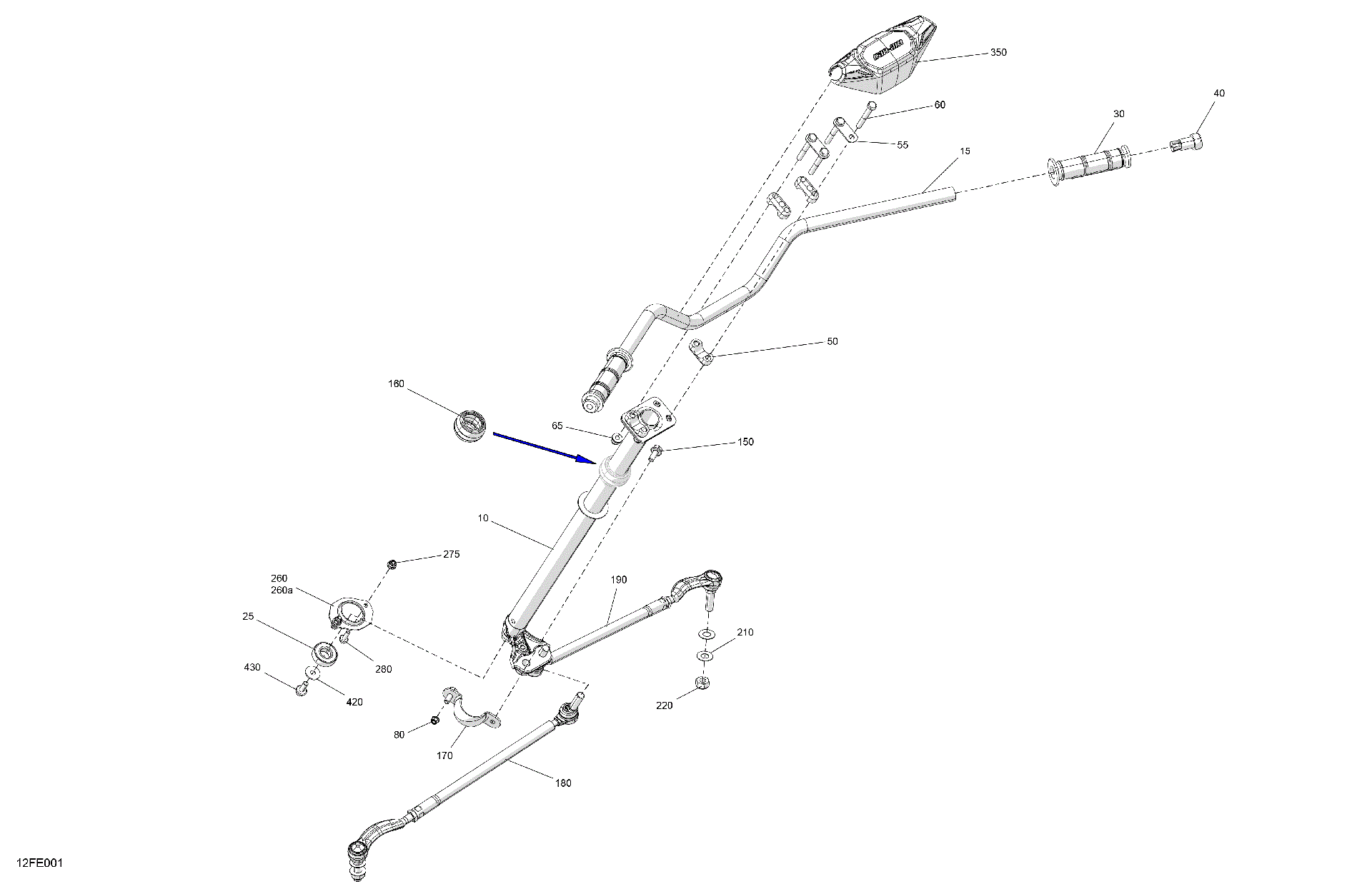 An Image of a Genuine Can-Am Parts Schematic Diagram showing the schematic - MECHANIC - STEERING