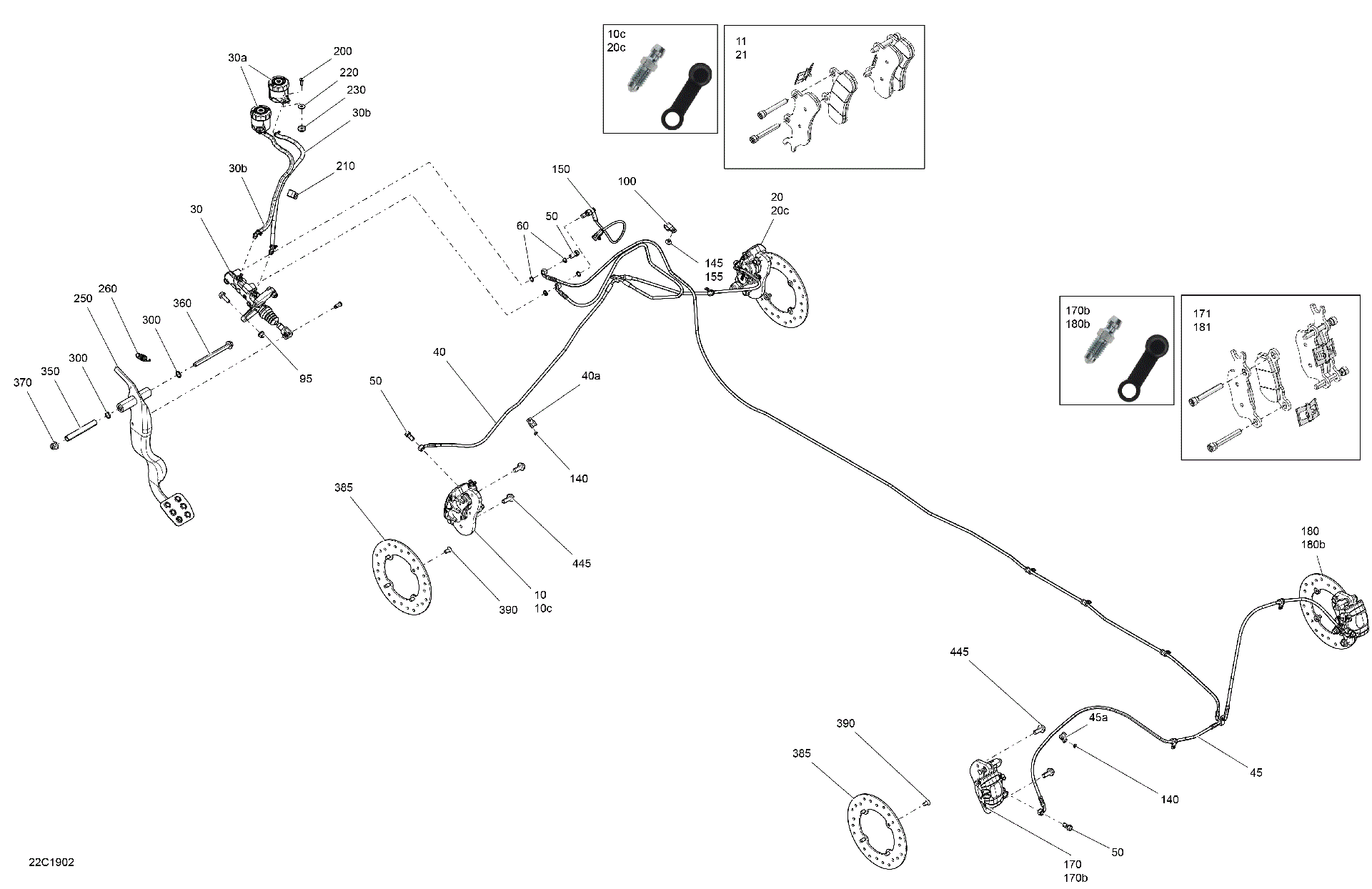 An Image of a Genuine Can-Am Parts Schematic Diagram showing the schematic - BRAKES - HD10