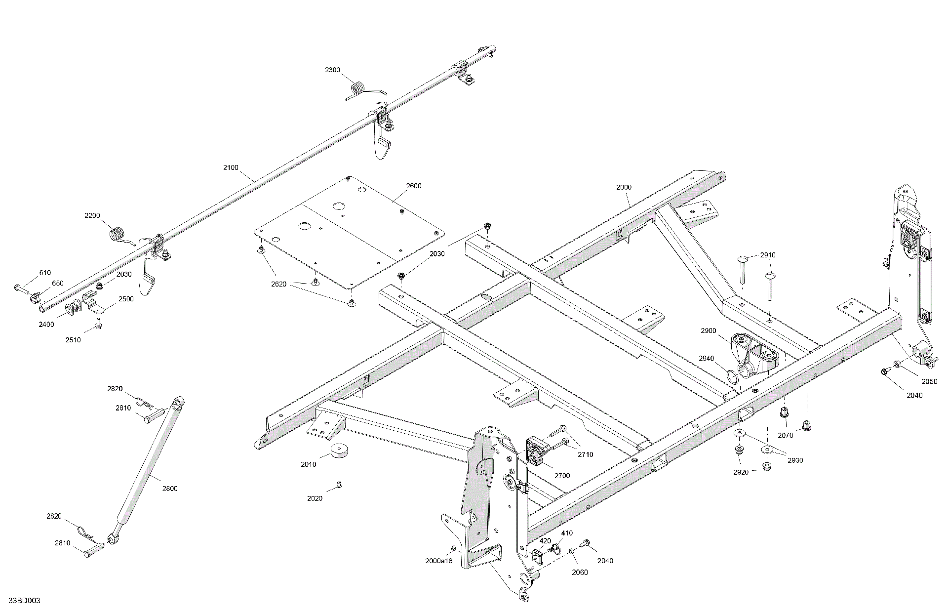 An Image of a Genuine Can-Am Parts Schematic Diagram showing the schematic - BODY - CARGO - LOWER SECTION