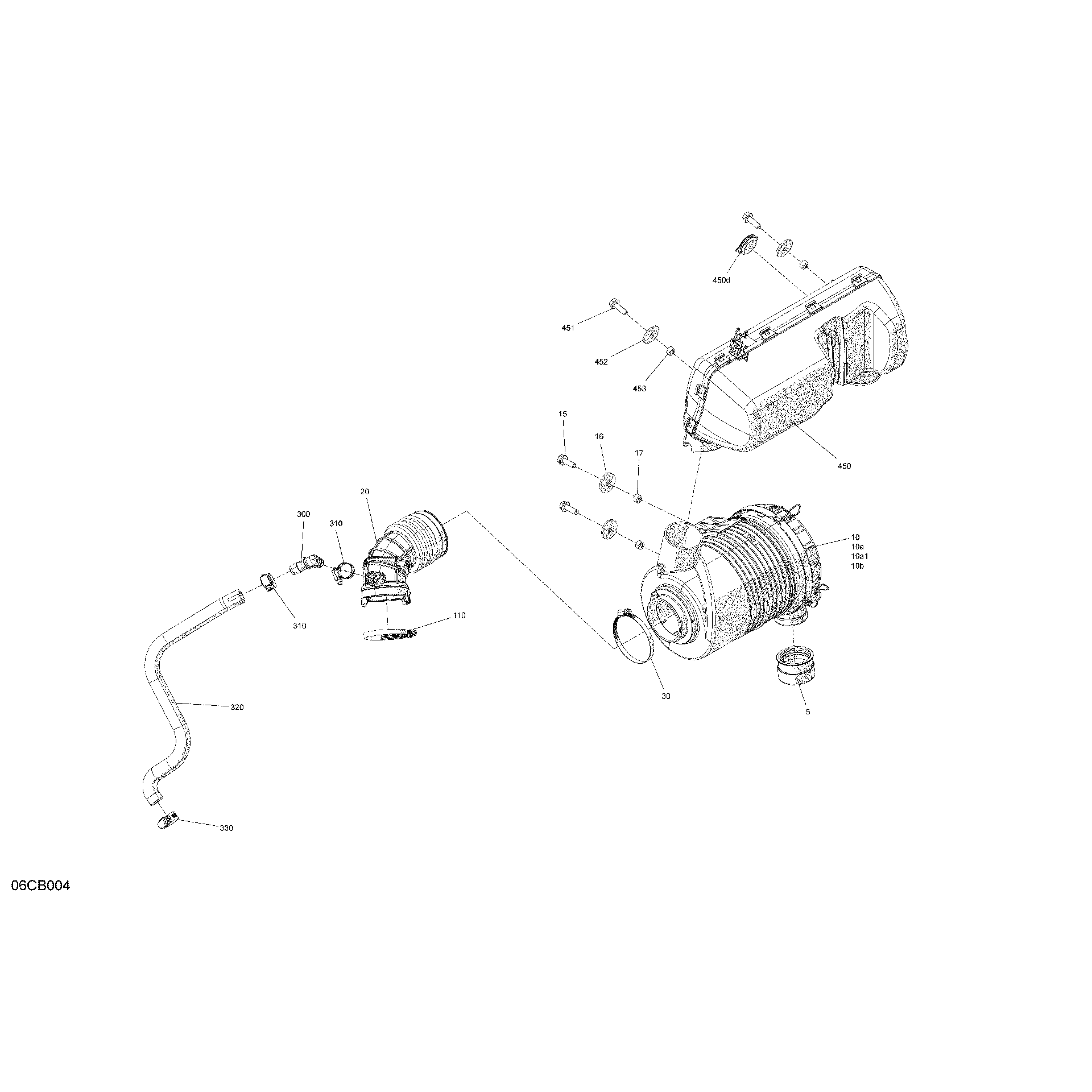 An Image of a Genuine Can-Am Parts Schematic Diagram showing the schematic - ENGINE - AIR INTAKE - NO EVAP