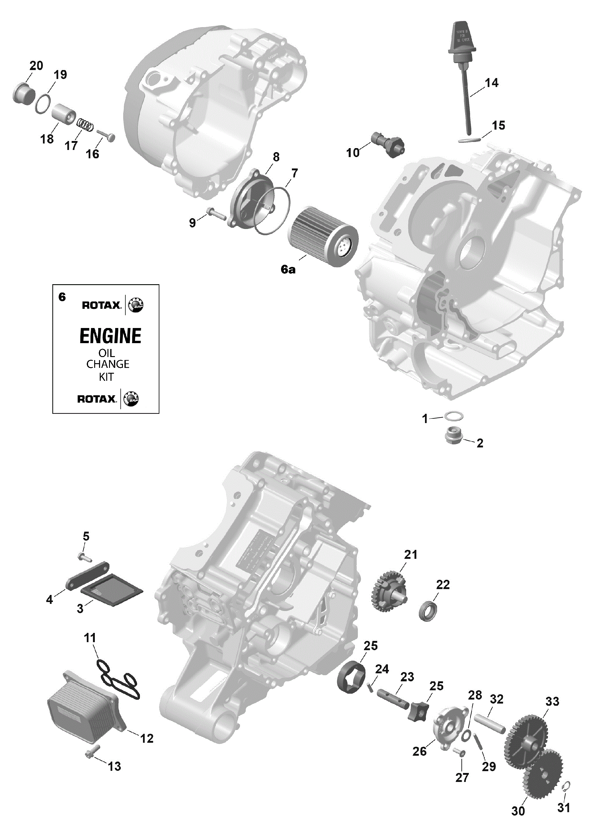 An Image of a Genuine Can-Am Parts Schematic Diagram showing the schematic - ROTAX - ENGINE LUBRICATION