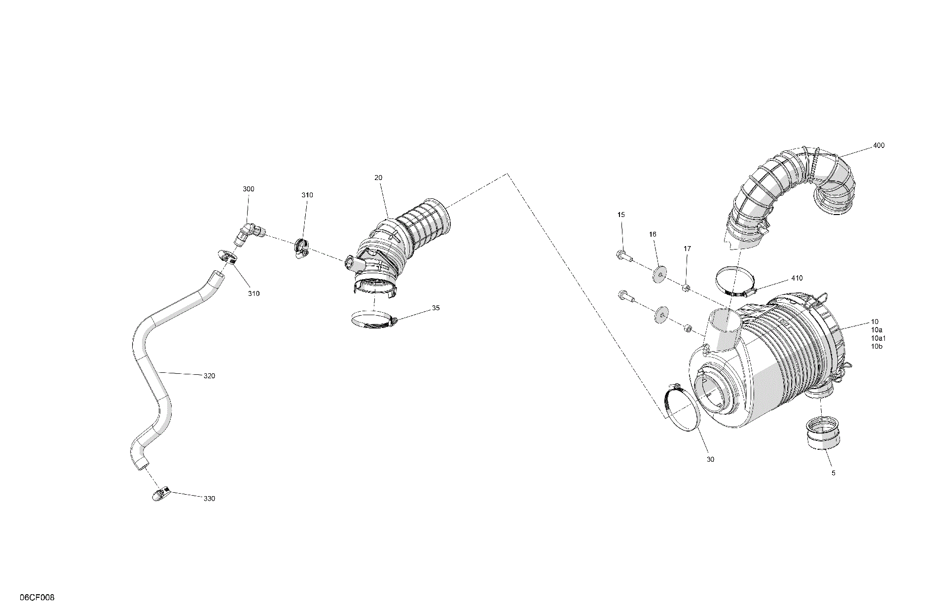An Image of a Genuine Can-Am Parts Schematic Diagram showing the schematic - ENGINE - AIR INTAKE