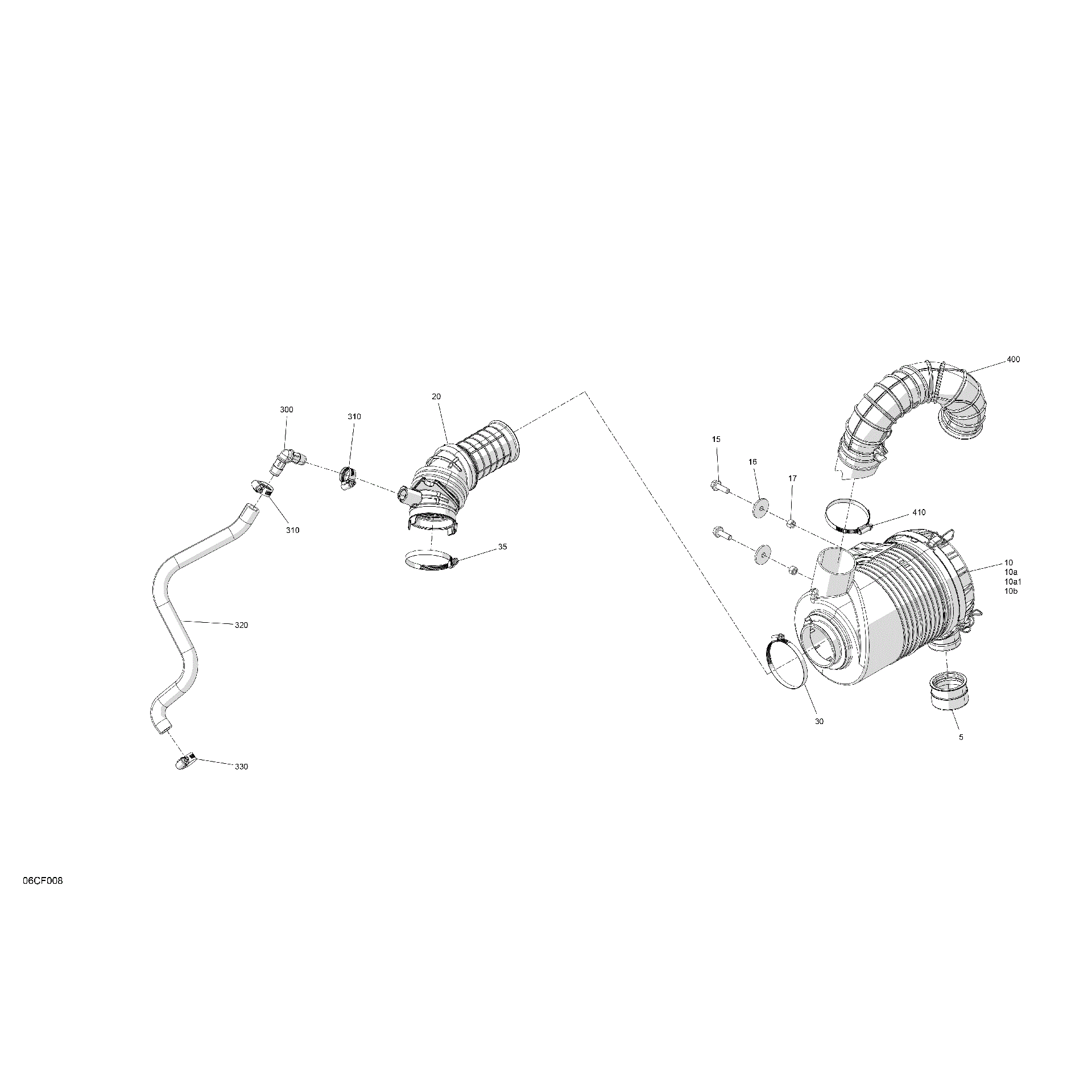 An Image of a Genuine Can-Am Parts Schematic Diagram showing the schematic - ENGINE - AIR INTAKE